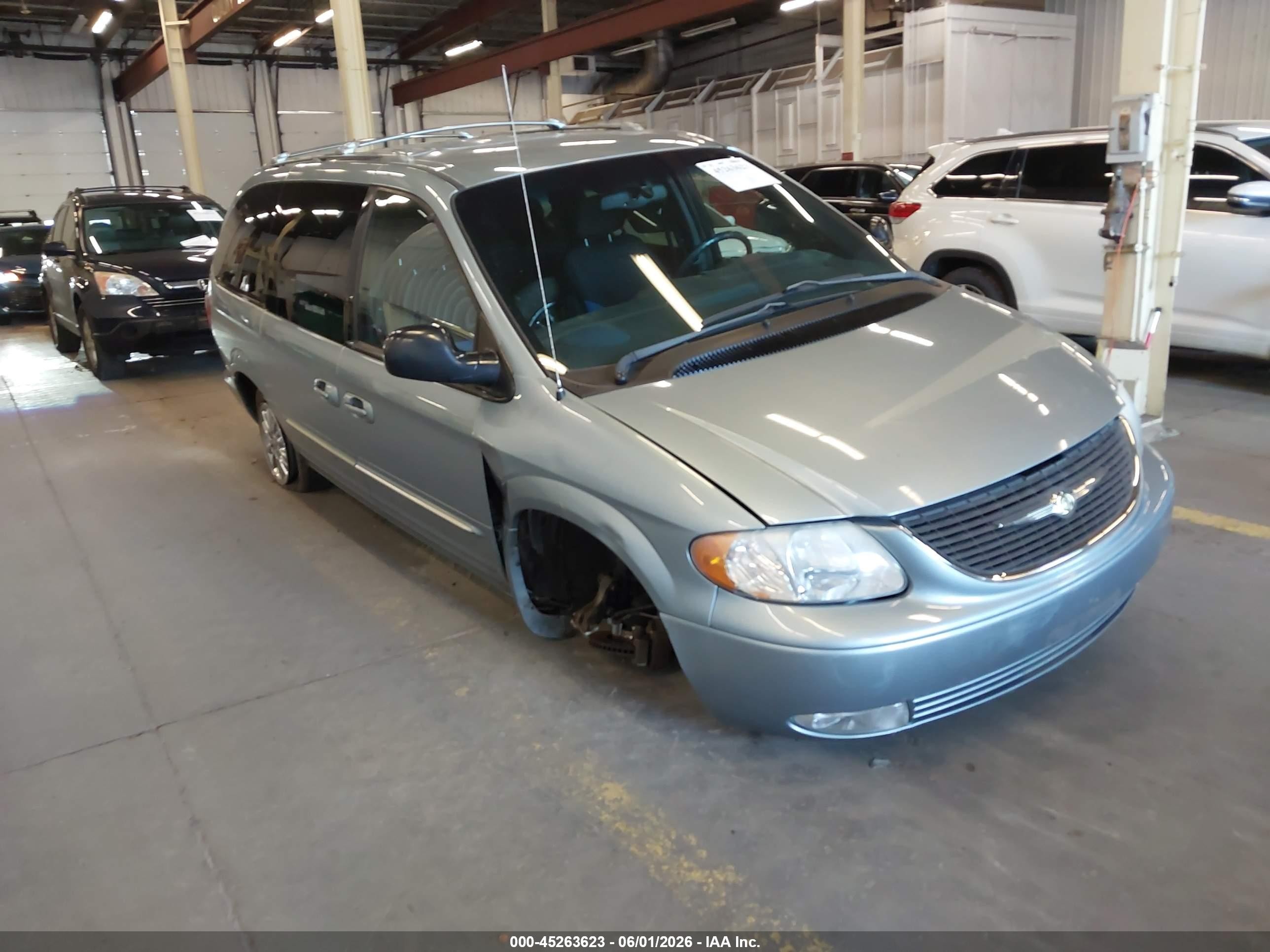 2003 Chrysler Town & Country Limited Синий vin: 2C8GT64L13R162483