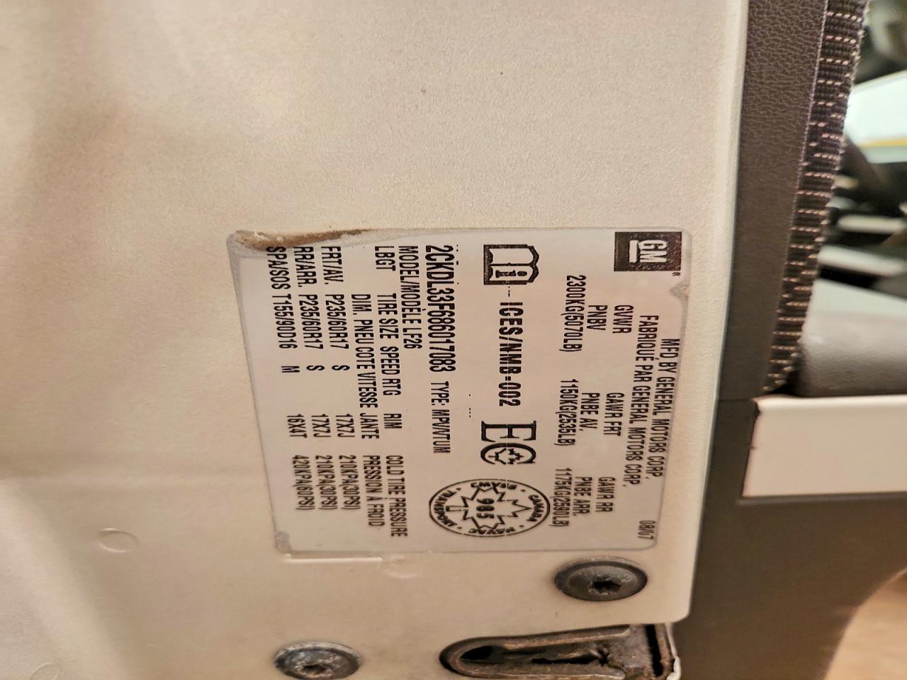 2008 Pontiac Torrent Silver vin: 2CKDL33F686017083