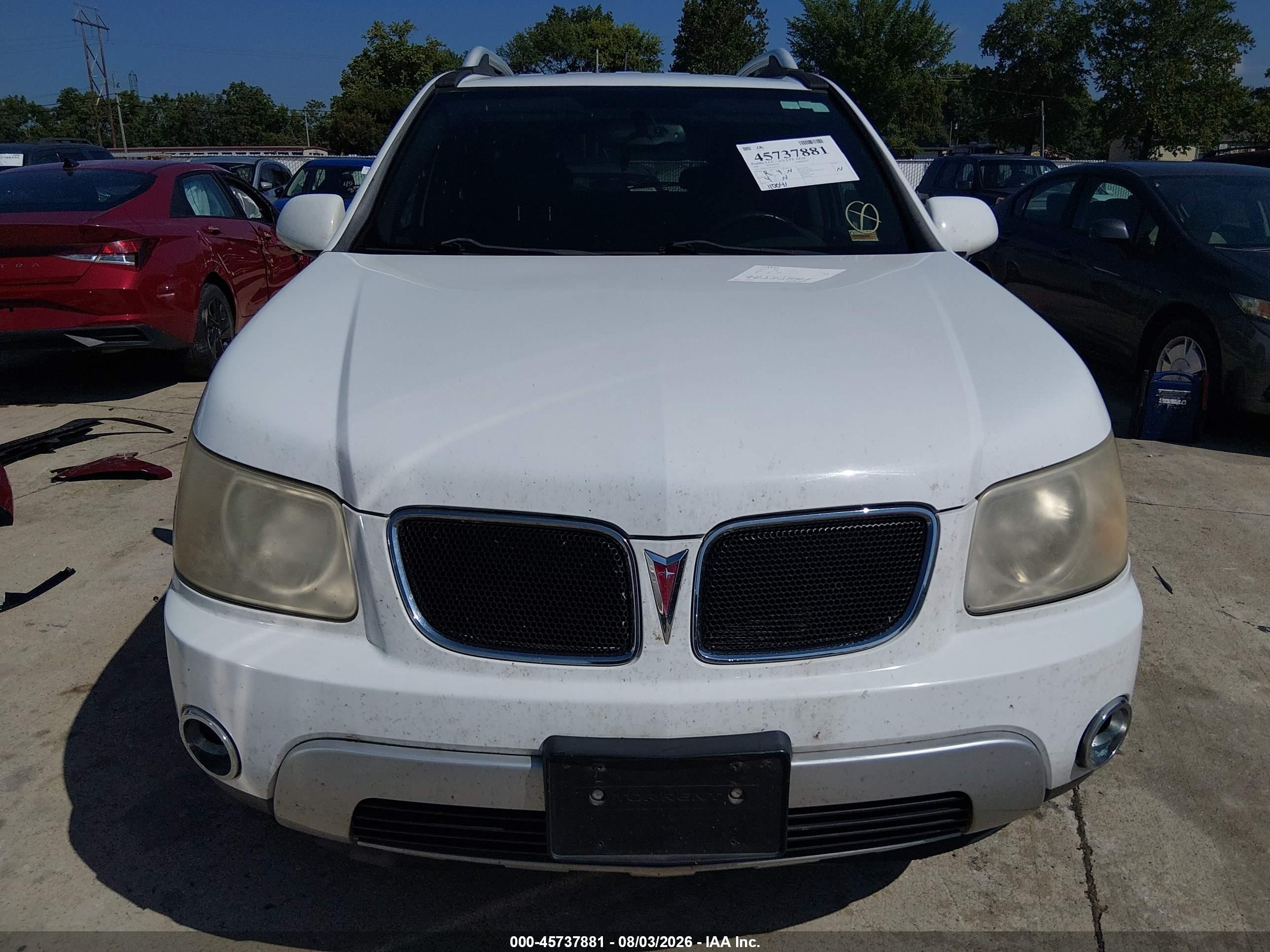 2007 Pontiac Torrent White vin: 2CKDL73F576057029