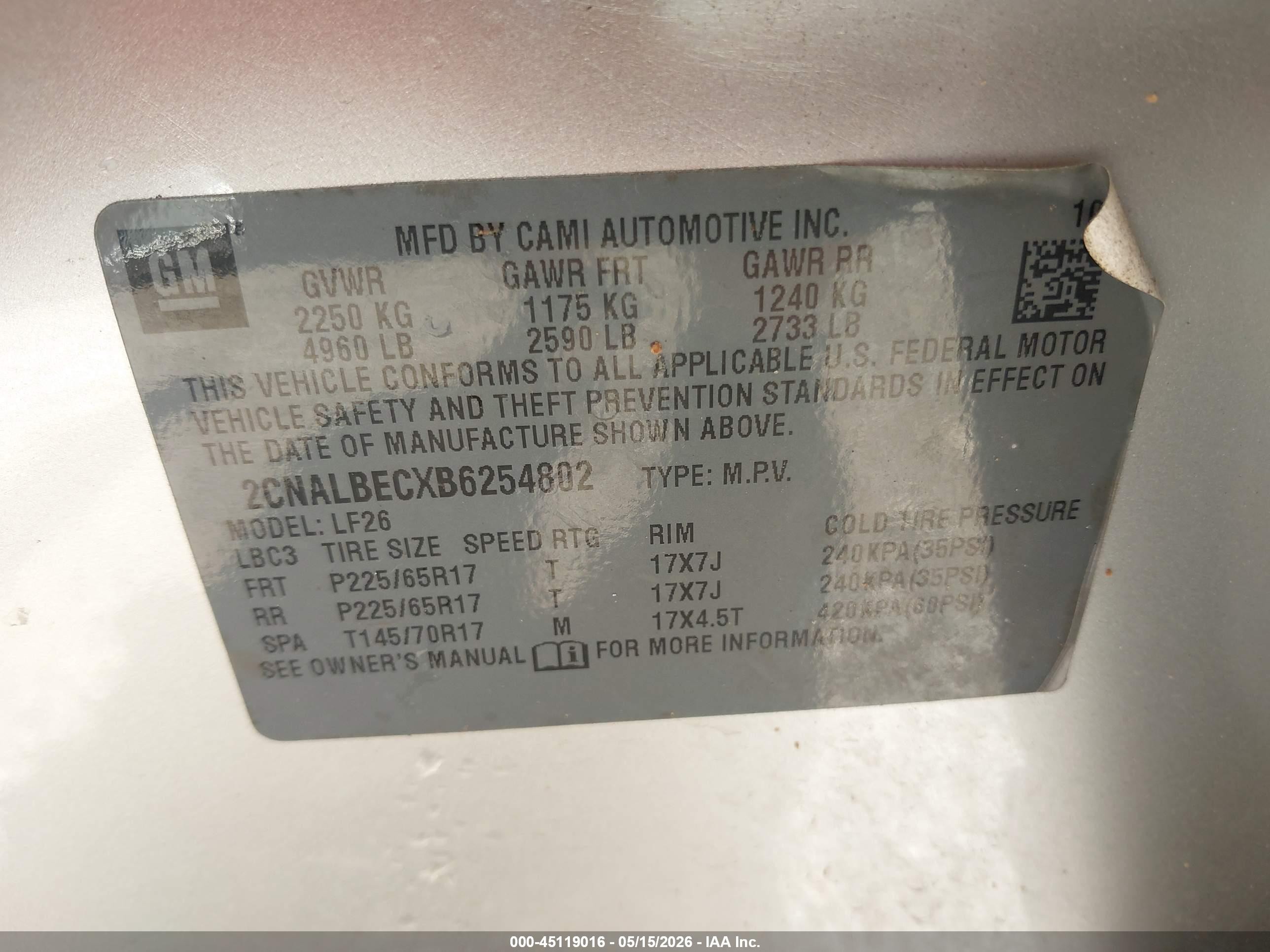 2011 Chevrolet Equinox Ls Silver vin: 2CNALBECXB6254802