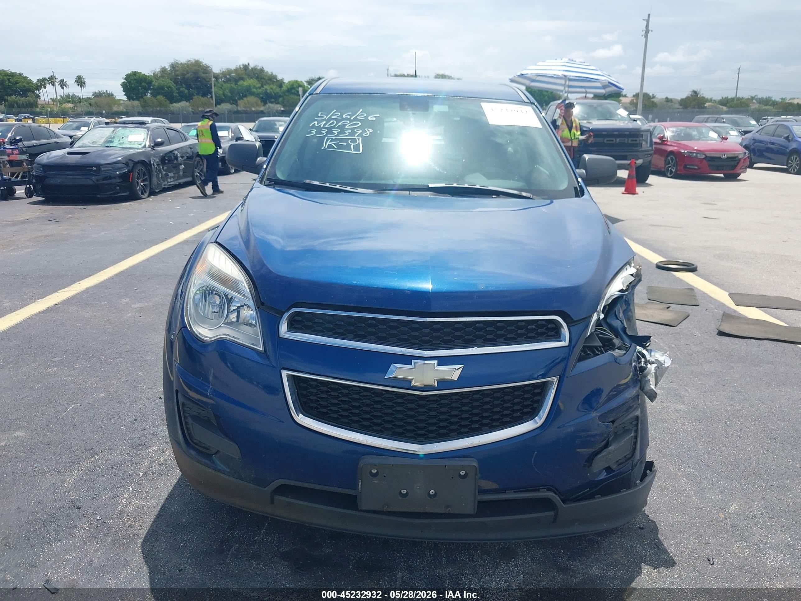 2010 Chevrolet Equinox Ls Blue vin: 2CNALBEW7A6333398