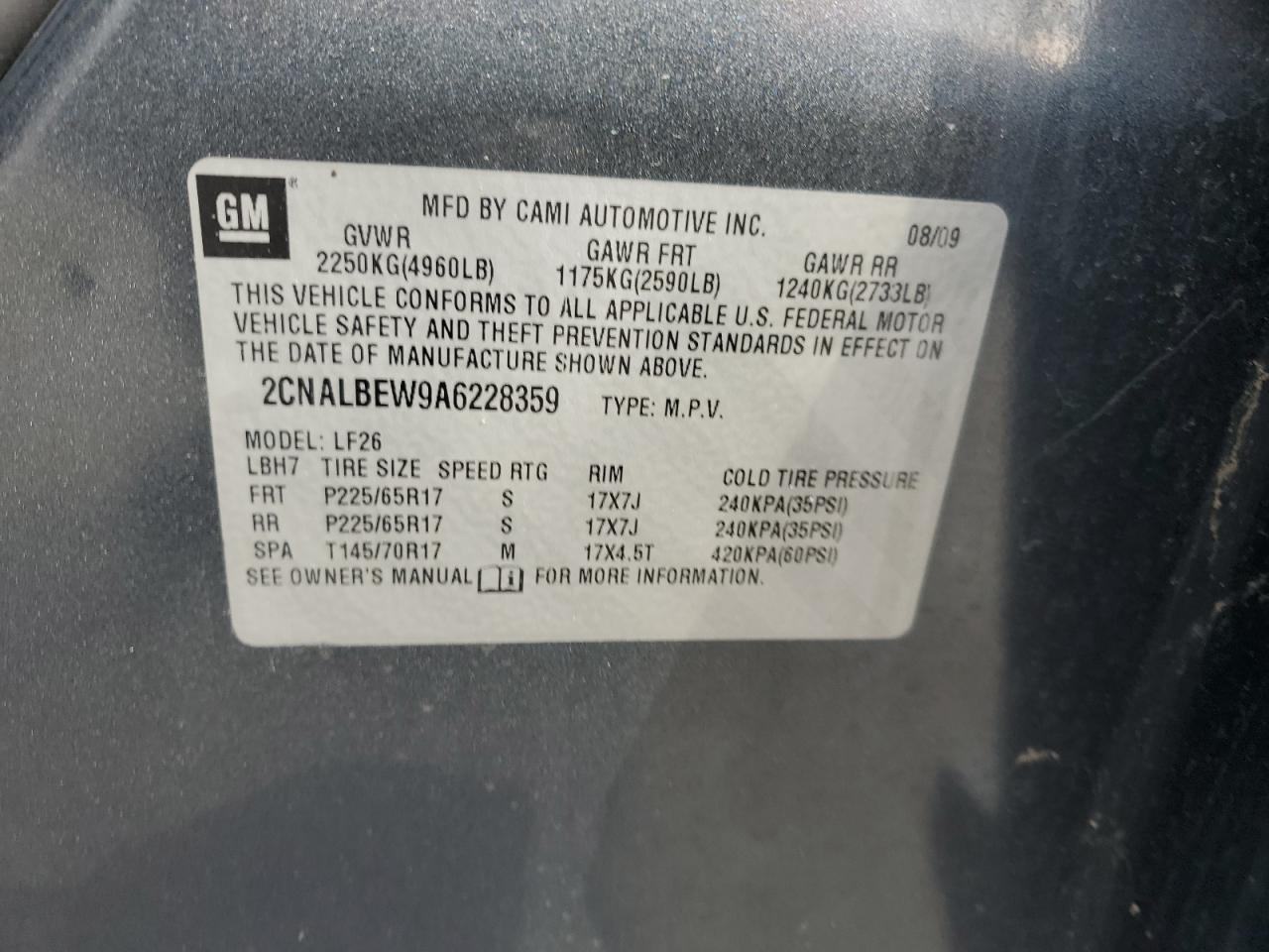 2010 Chevrolet Equinox Ls Серый vin: 2CNALBEW9A6228359