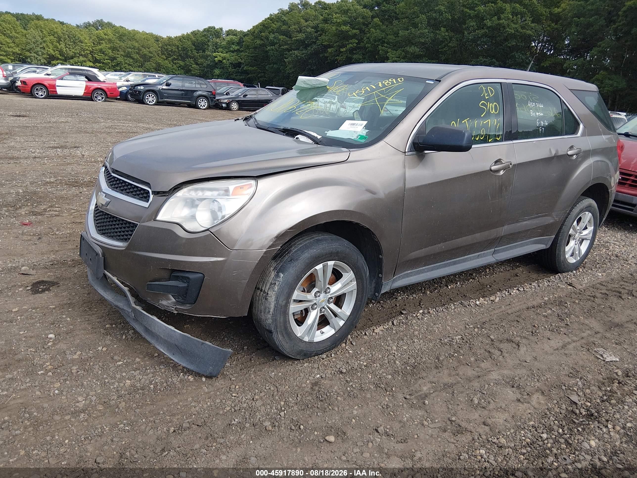 2010 Chevrolet Equinox Ls Желто-коричневый vin: 2CNALBEW9A6261362