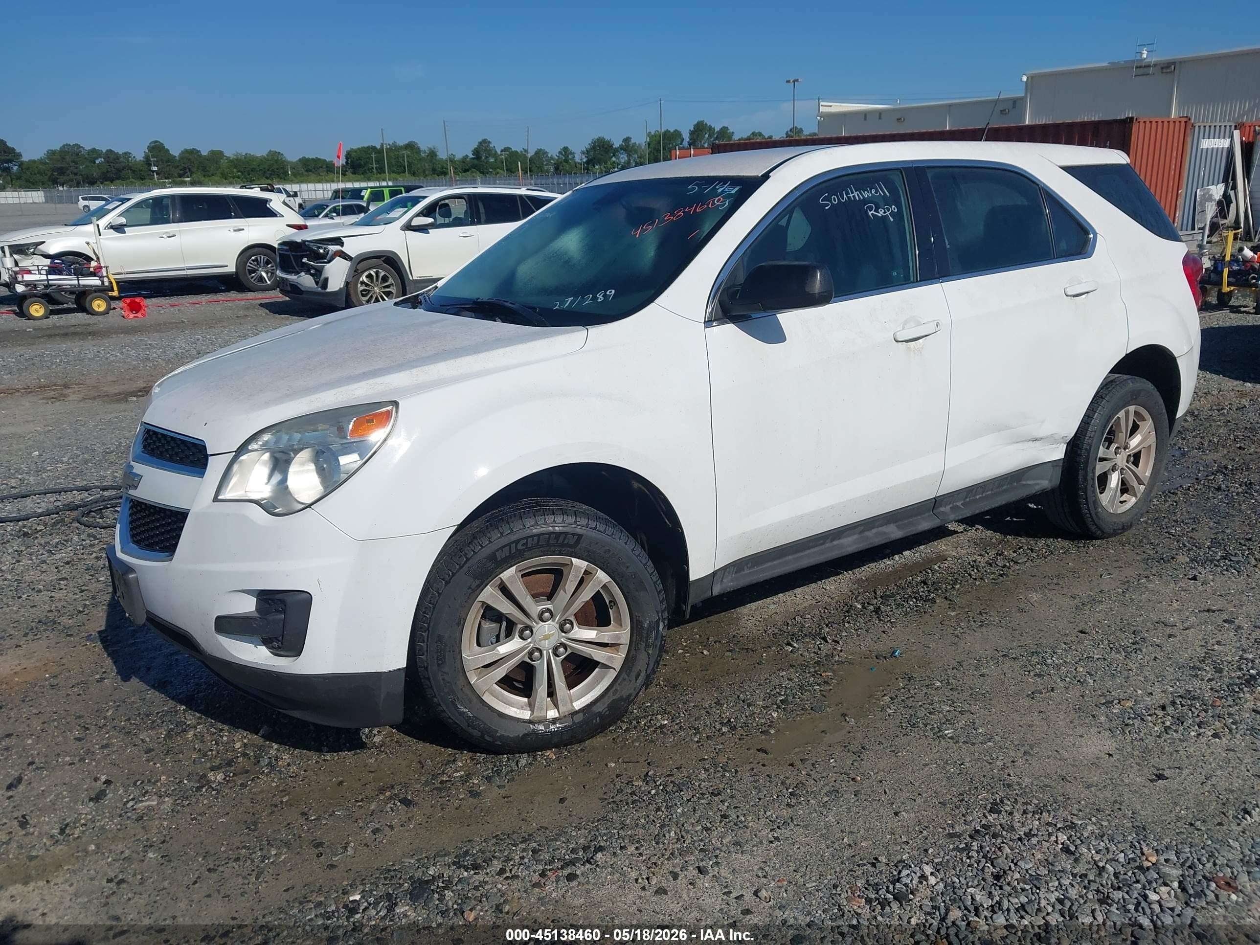 2010 Chevrolet Equinox Ls White vin: 2CNALBEW9A6271289