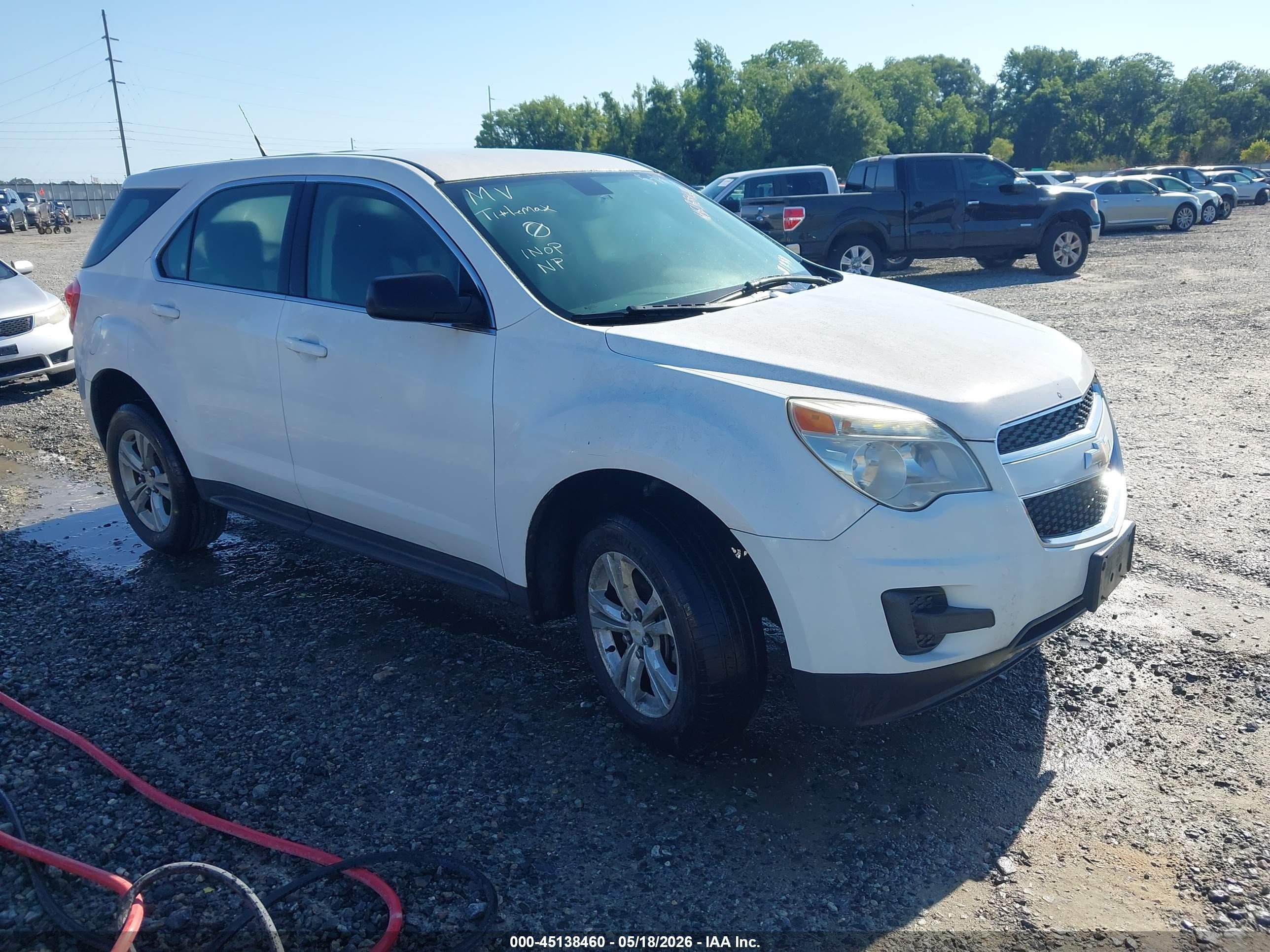 2010 Chevrolet Equinox Ls White vin: 2CNALBEW9A6271289