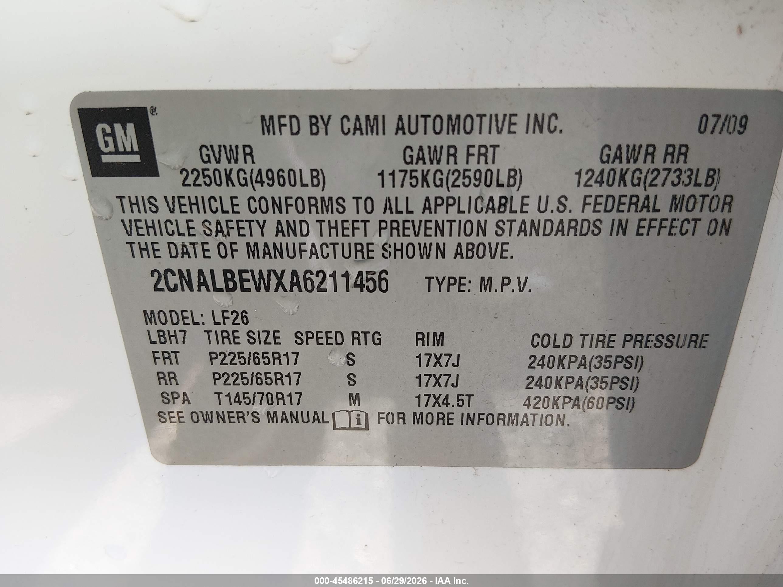 2010 Chevrolet Equinox Ls White vin: 2CNALBEWXA6211456