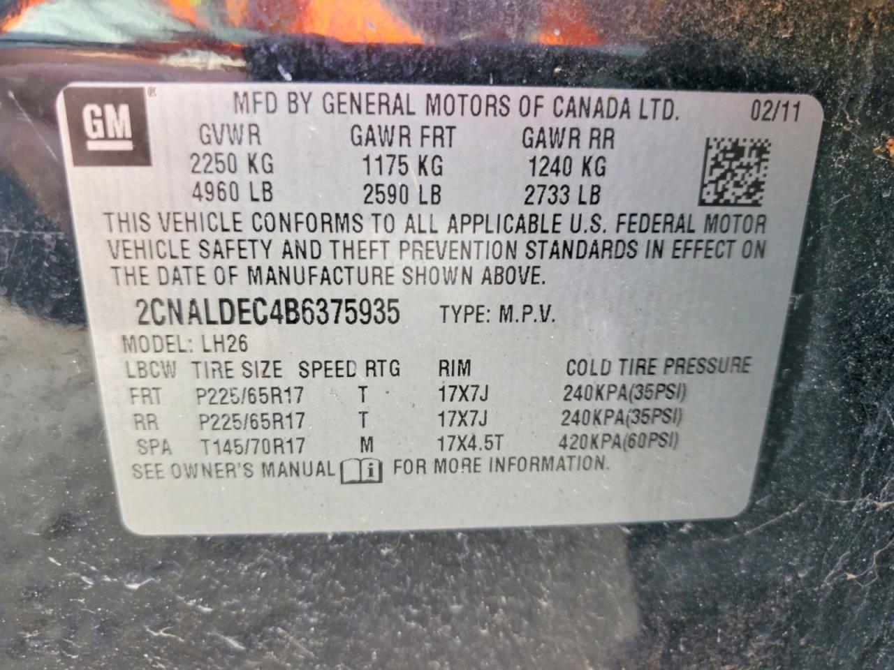 2011 Chevrolet Equinox Lt Черный vin: 2CNALDEC4B6375935