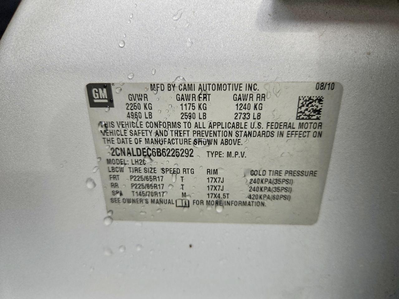 2011 Chevrolet Equinox Lt Серебряный vin: 2CNALDEC6B6225292