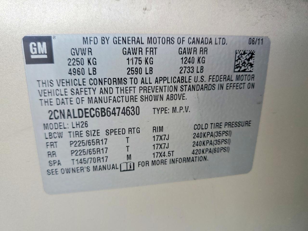 2011 Chevrolet Equinox Lt Beige vin: 2CNALDEC6B6474630