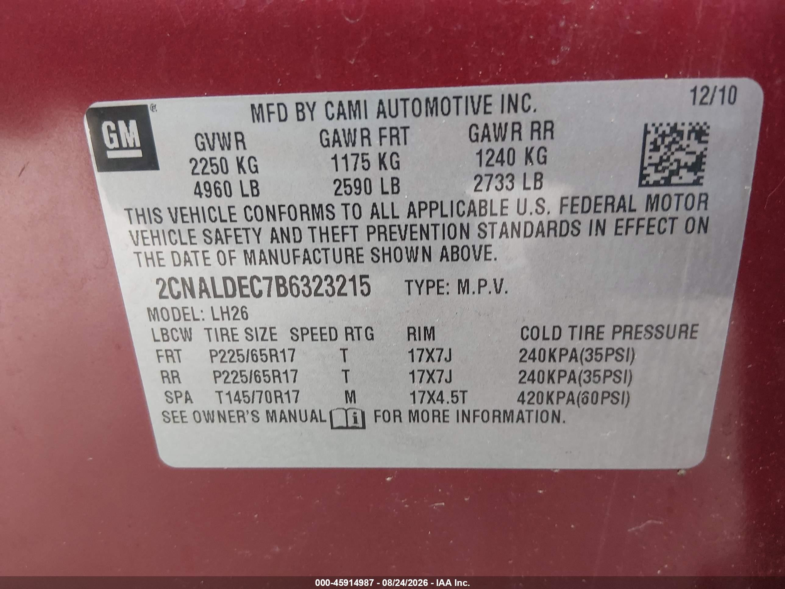 2011 Chevrolet Equinox Lt W/1lt Maroon vin: 2CNALDEC7B6323215