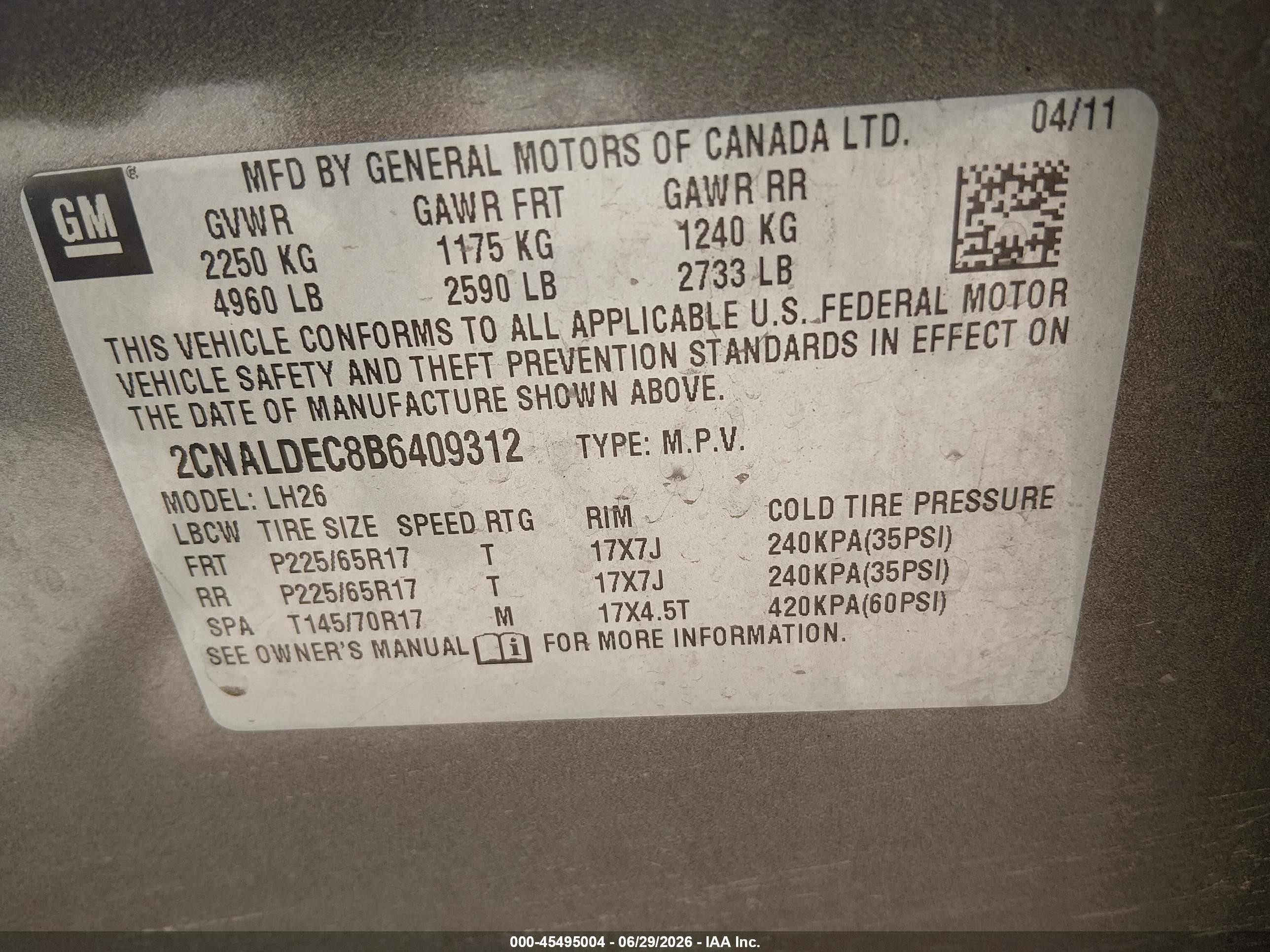 2011 Chevrolet Equinox Lt W/1lt Золотой vin: 2CNALDEC8B6409312