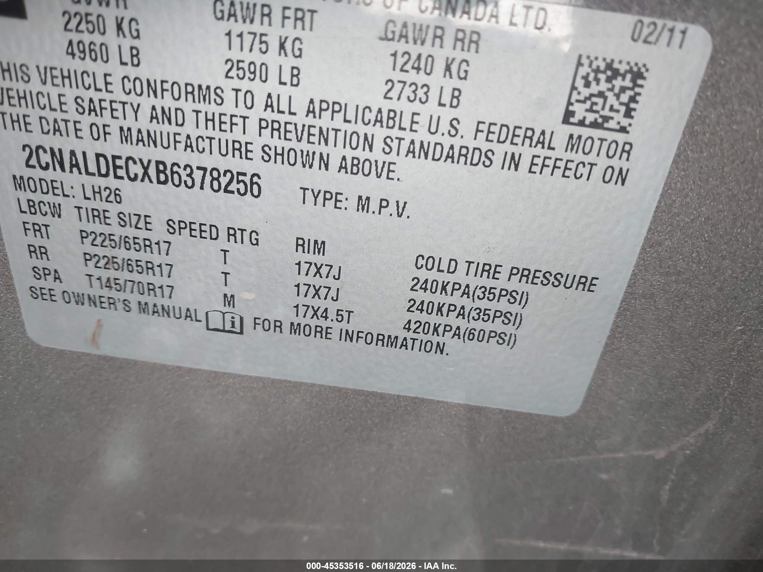 2011 Chevrolet Equinox 1lt Brown vin: 2CNALDECXB6378256