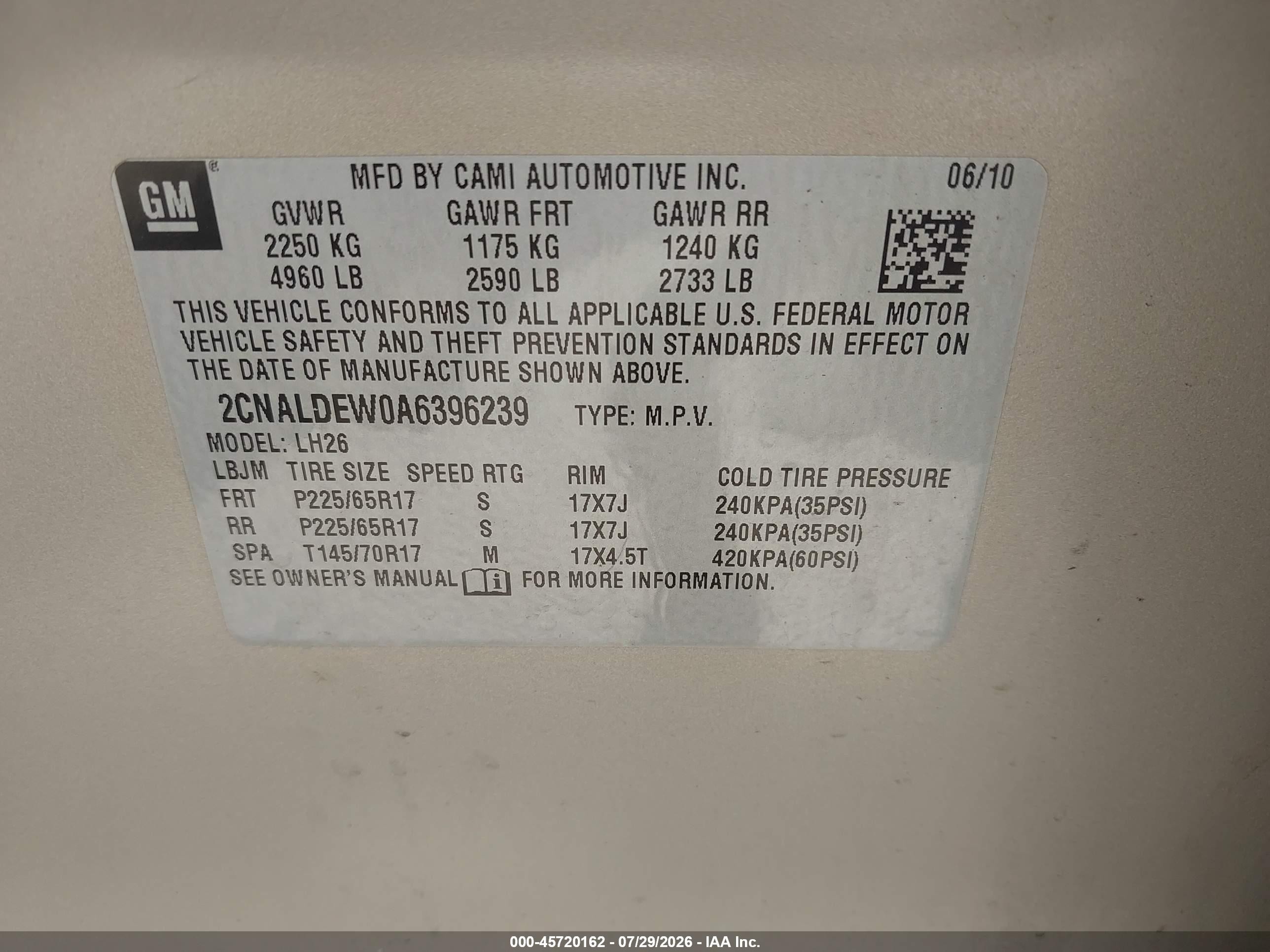 2010 Chevrolet Equinox Lt Бежевый vin: 2CNALDEW0A6396239