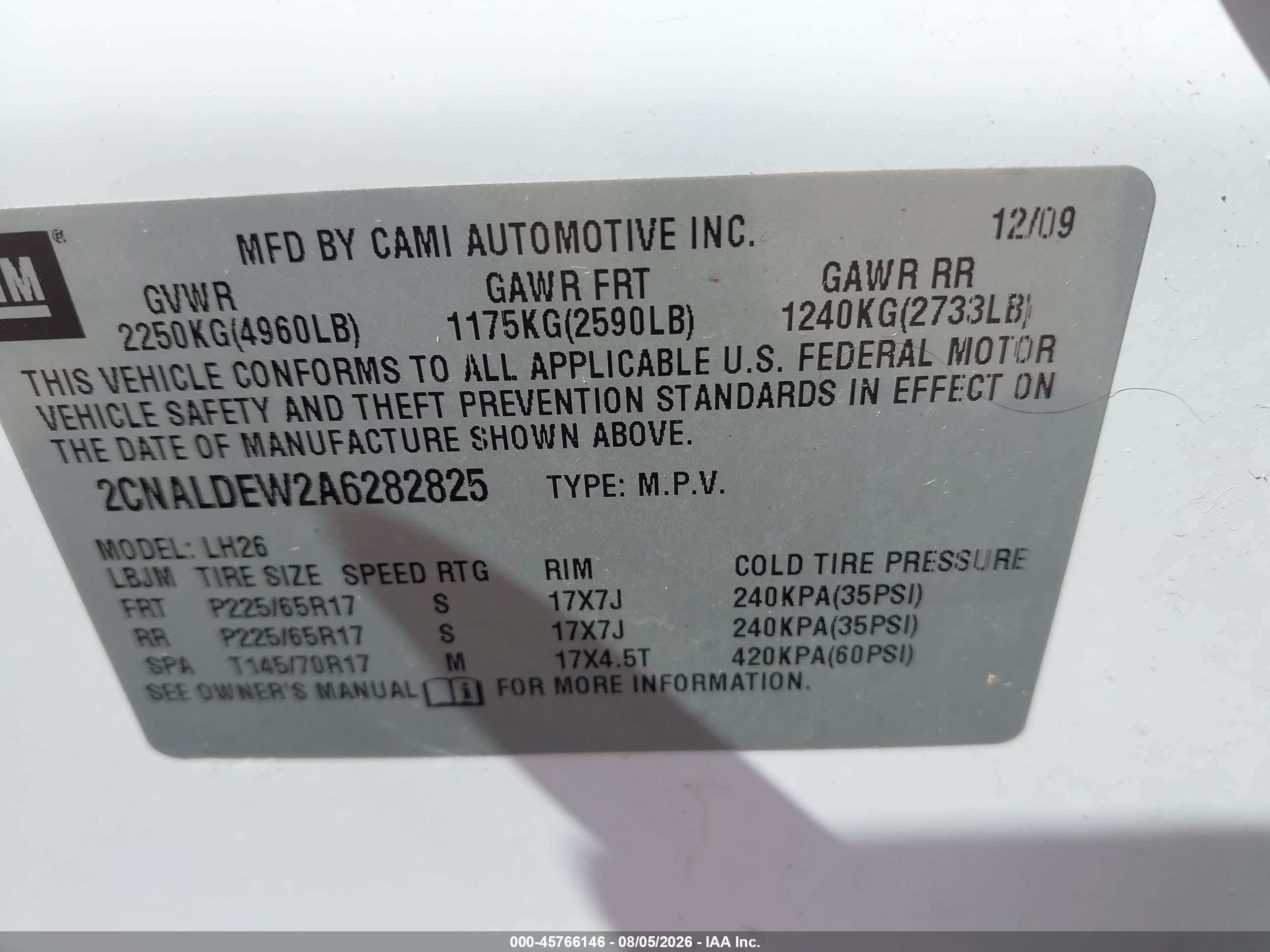2010 Chevrolet Equinox Lt White vin: 2CNALDEW2A6282825