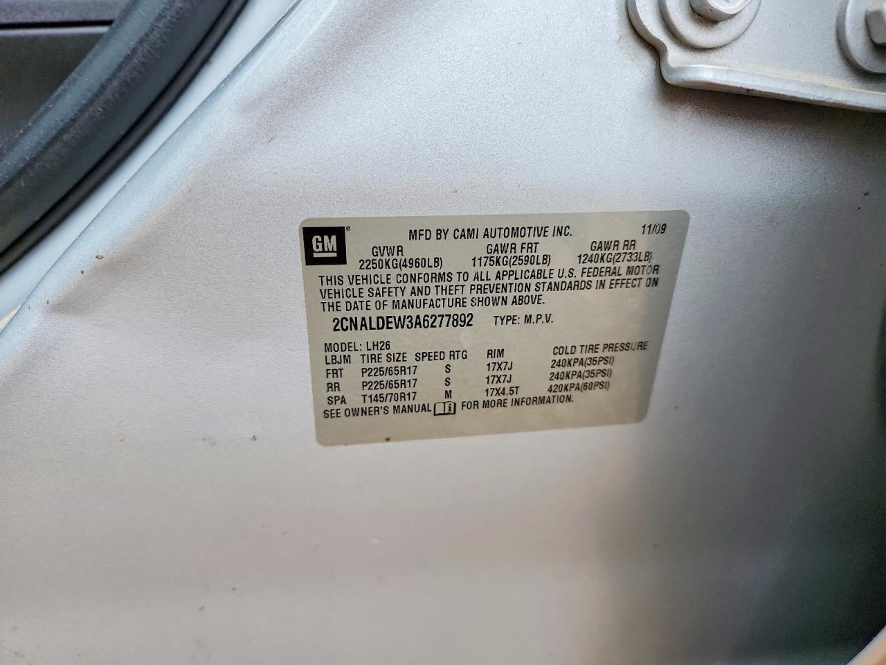 2010 Chevrolet Equinox Lt Silver vin: 2CNALDEW3A6277892