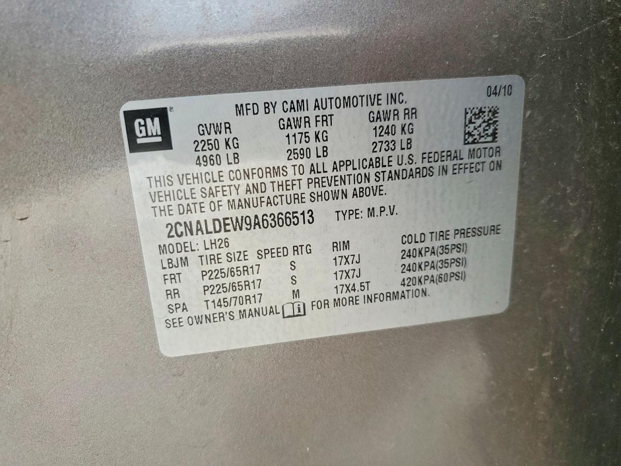 2010 Chevrolet Equinox Lt Gray vin: 2CNALDEW9A6366513