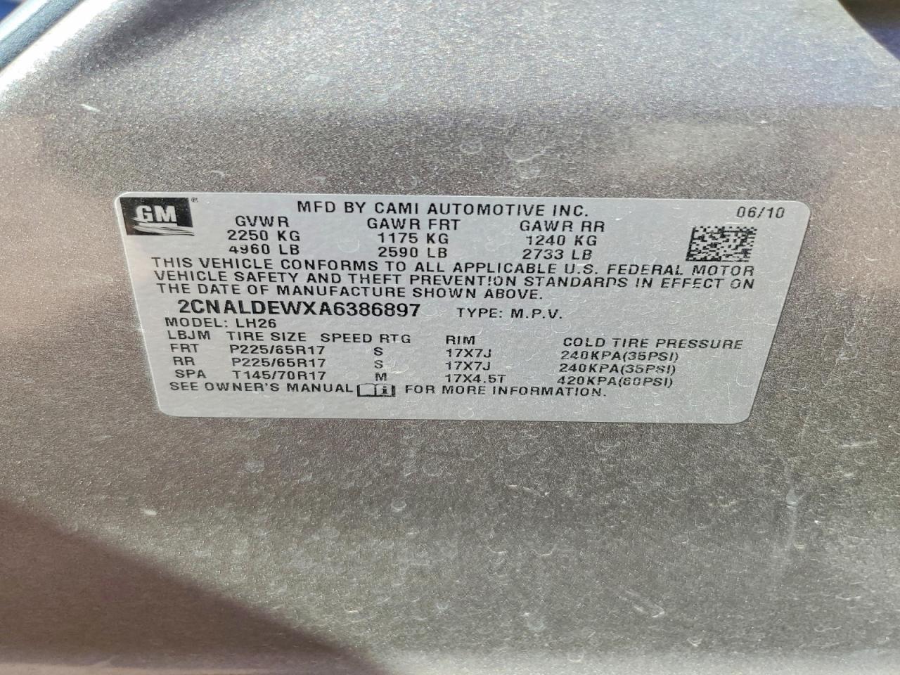 2010 Chevrolet Equinox Lt Gray vin: 2CNALDEWXA6386897