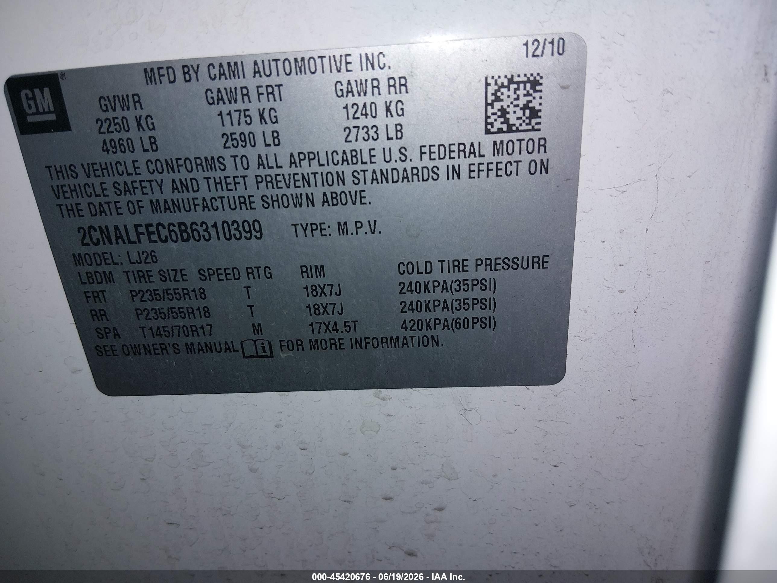 2011 Chevrolet Equinox Ltz White vin: 2CNALFEC6B6310399