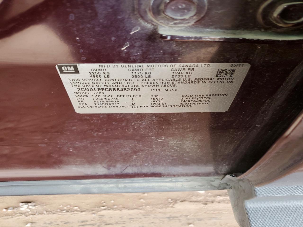 2011 Chevrolet Equinox Ltz Фиолетовый vin: 2CNALFEC6B6452090