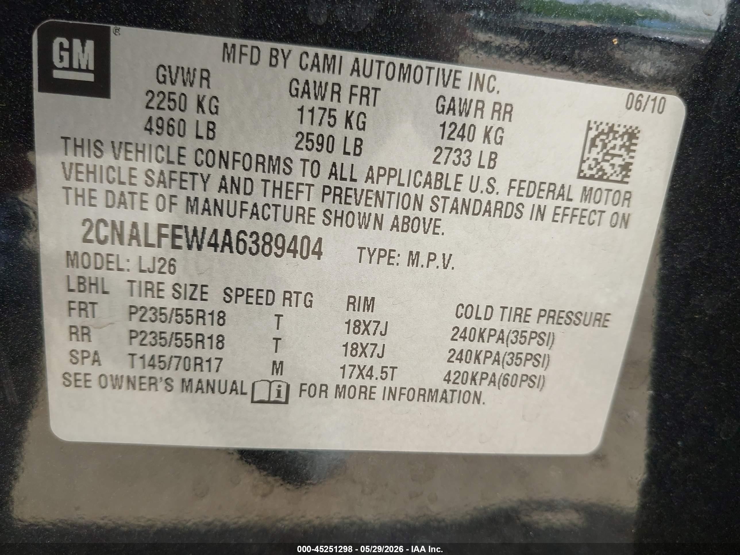 2010 Chevrolet Equinox Ltz Black vin: 2CNALFEW4A6389404