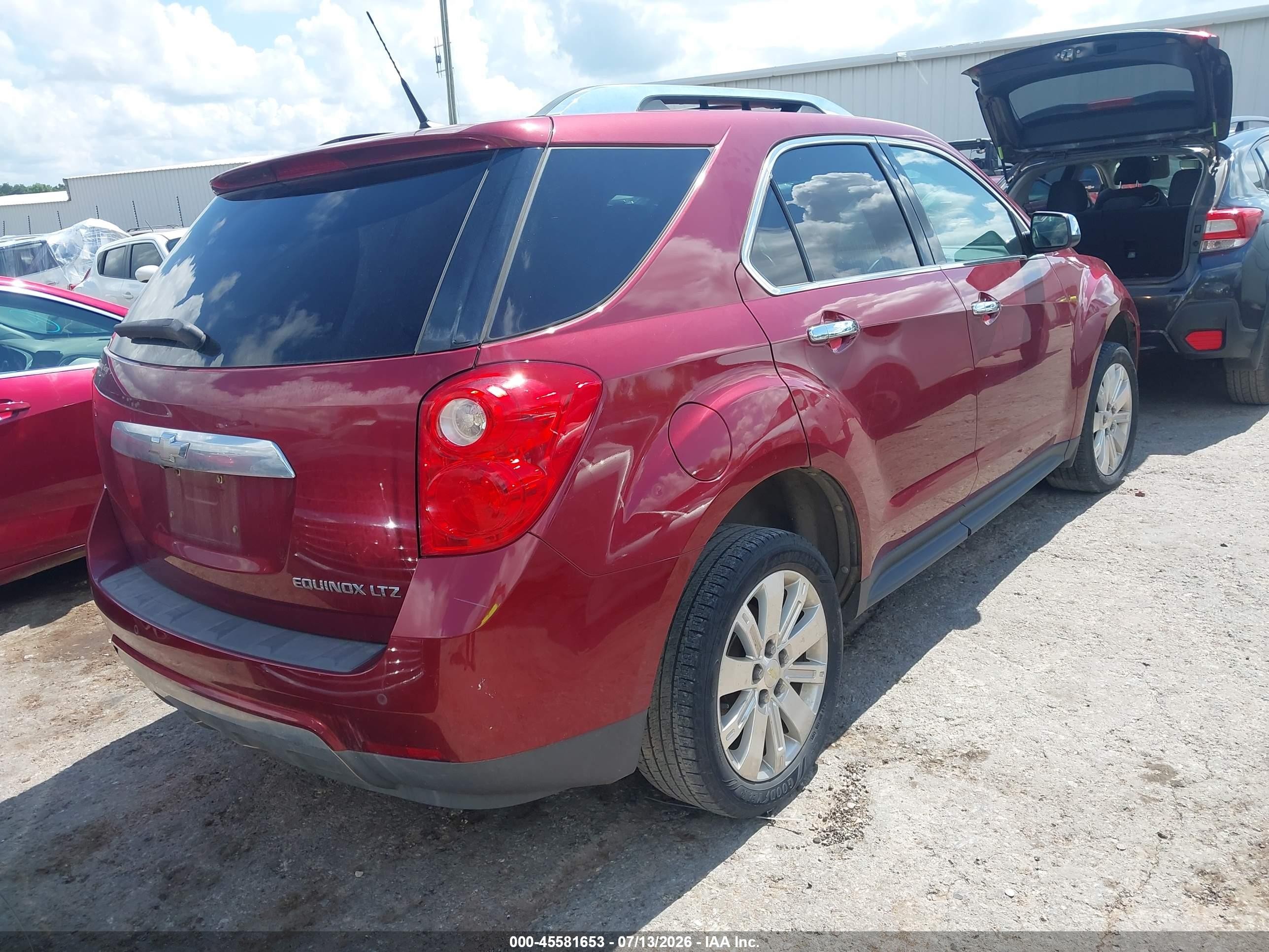 2010 Chevrolet Equinox Ltz Red vin: 2CNALFEW6A6370224