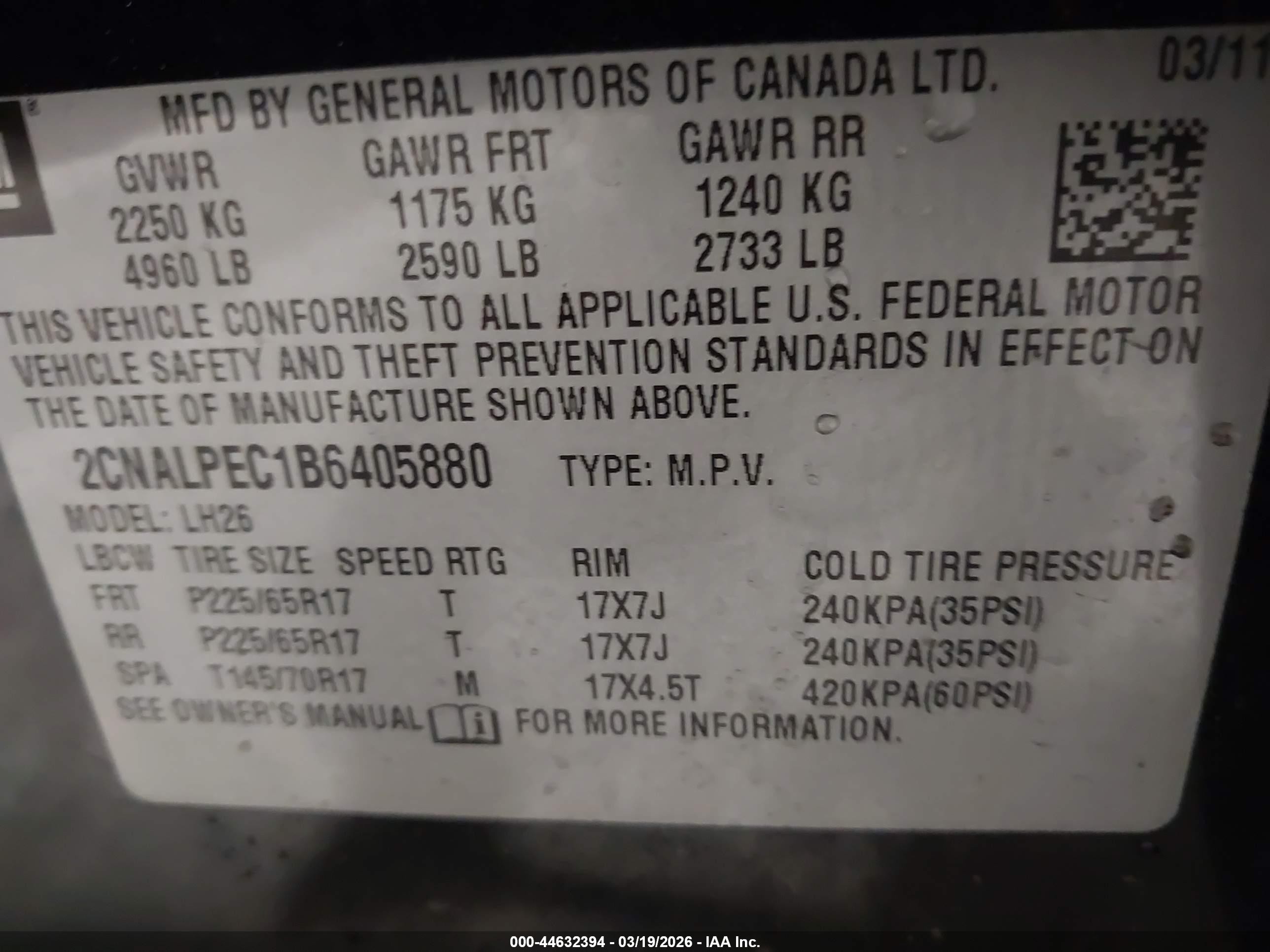 2011 Chevrolet Equinox 2lt Black vin: 2CNALPEC1B6405880