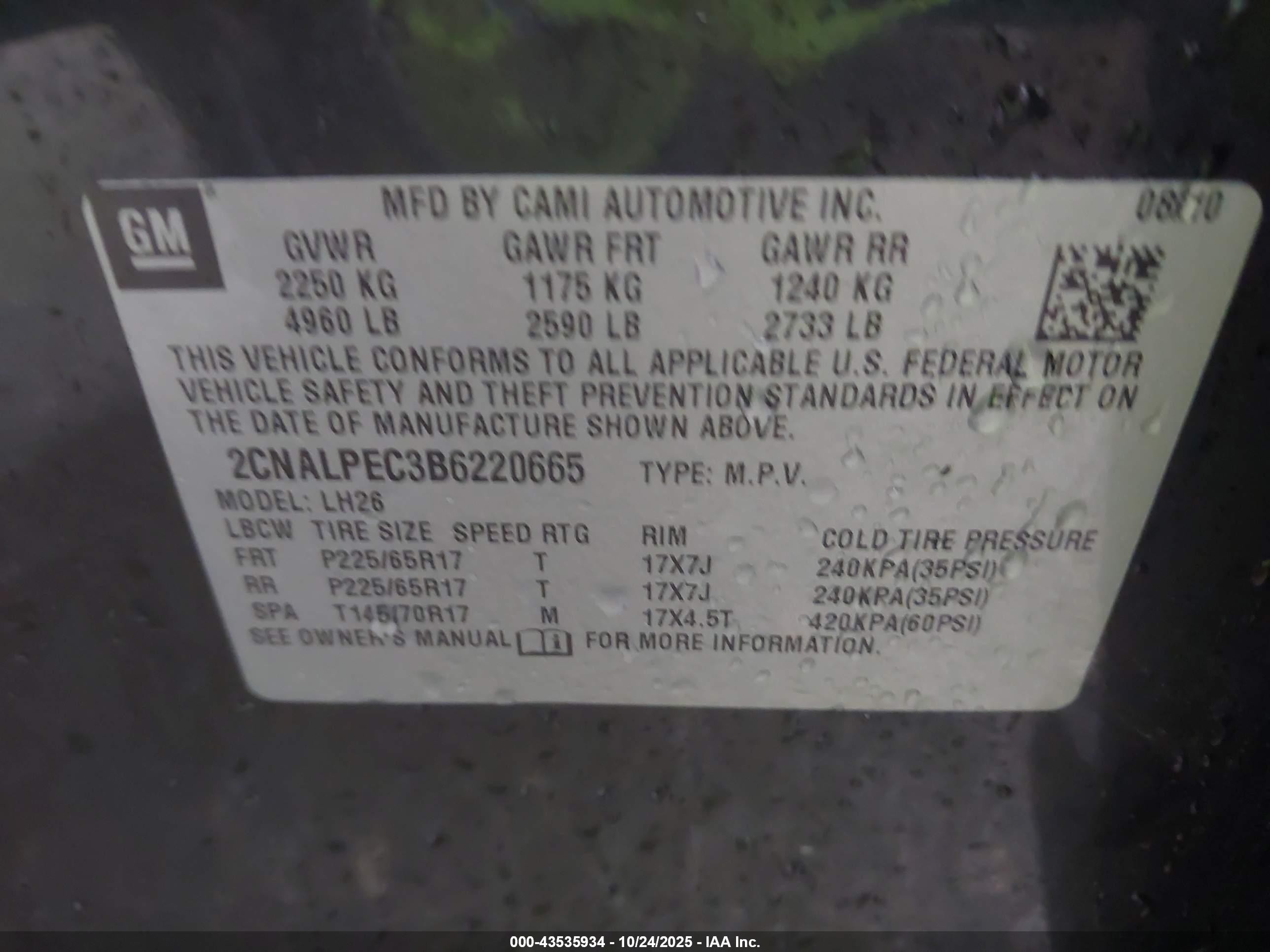 2011 Chevrolet Equinox 2lt Black vin: 2CNALPEC3B6220665