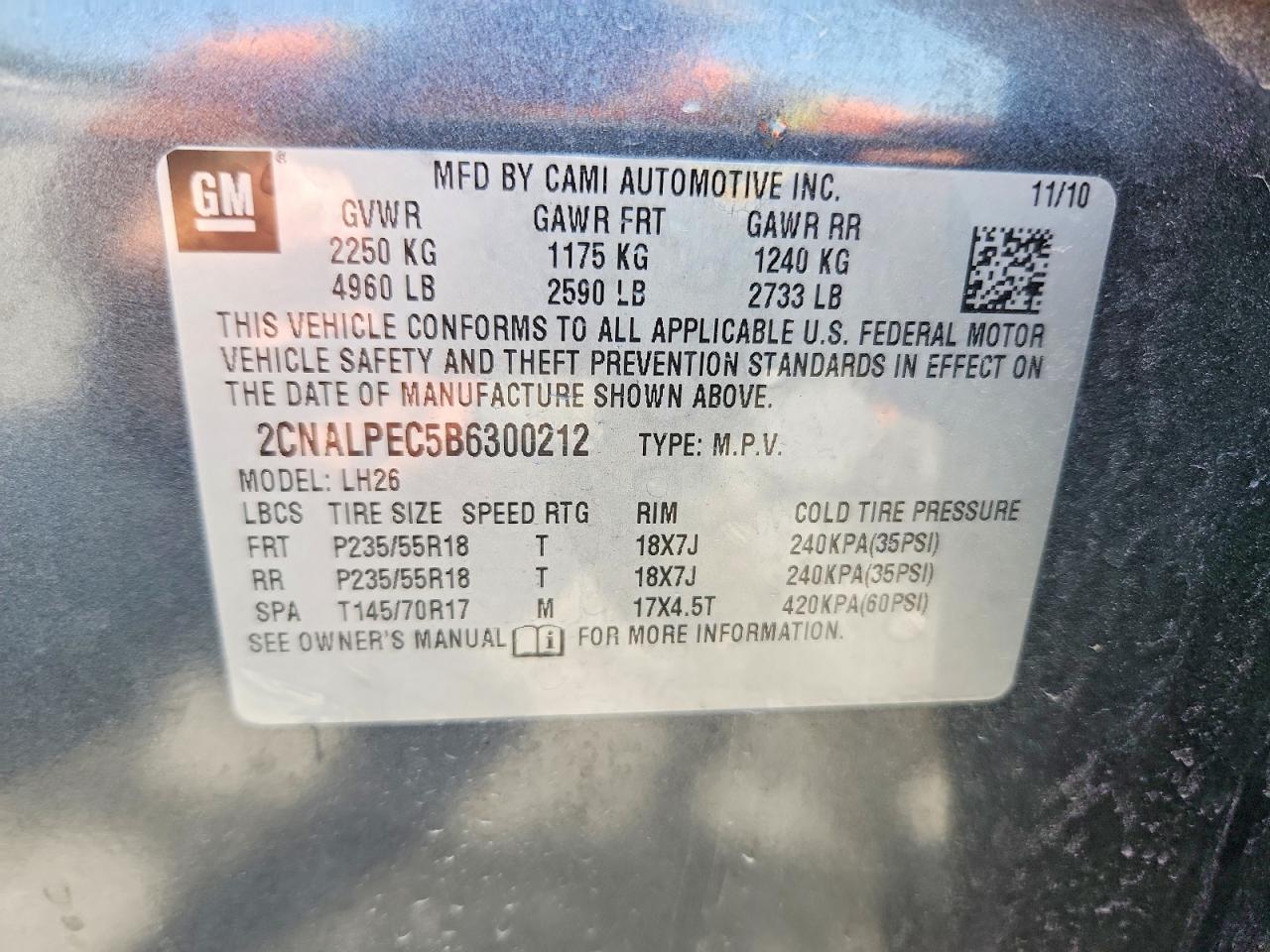 2011 Chevrolet Equinox Lt Gray vin: 2CNALPEC5B6300212