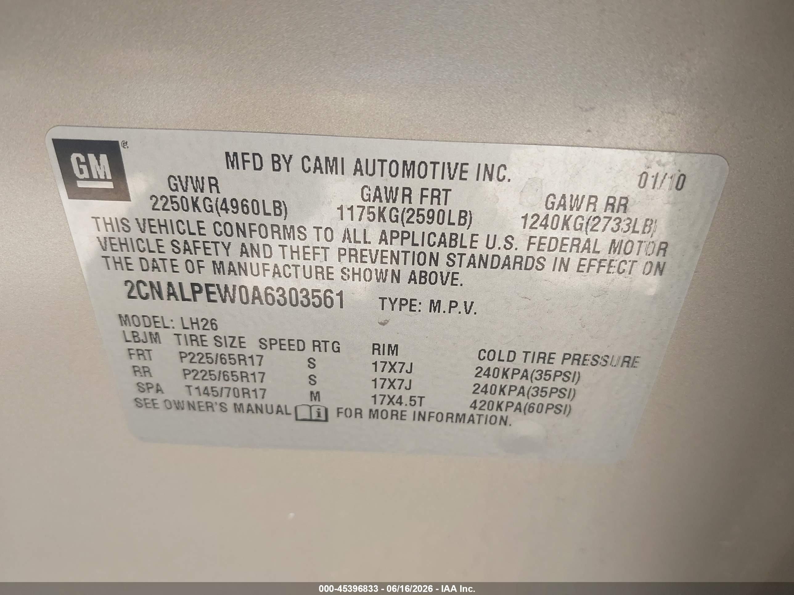 2010 Chevrolet Equinox Lt Желто-коричневый vin: 2CNALPEW0A6303561