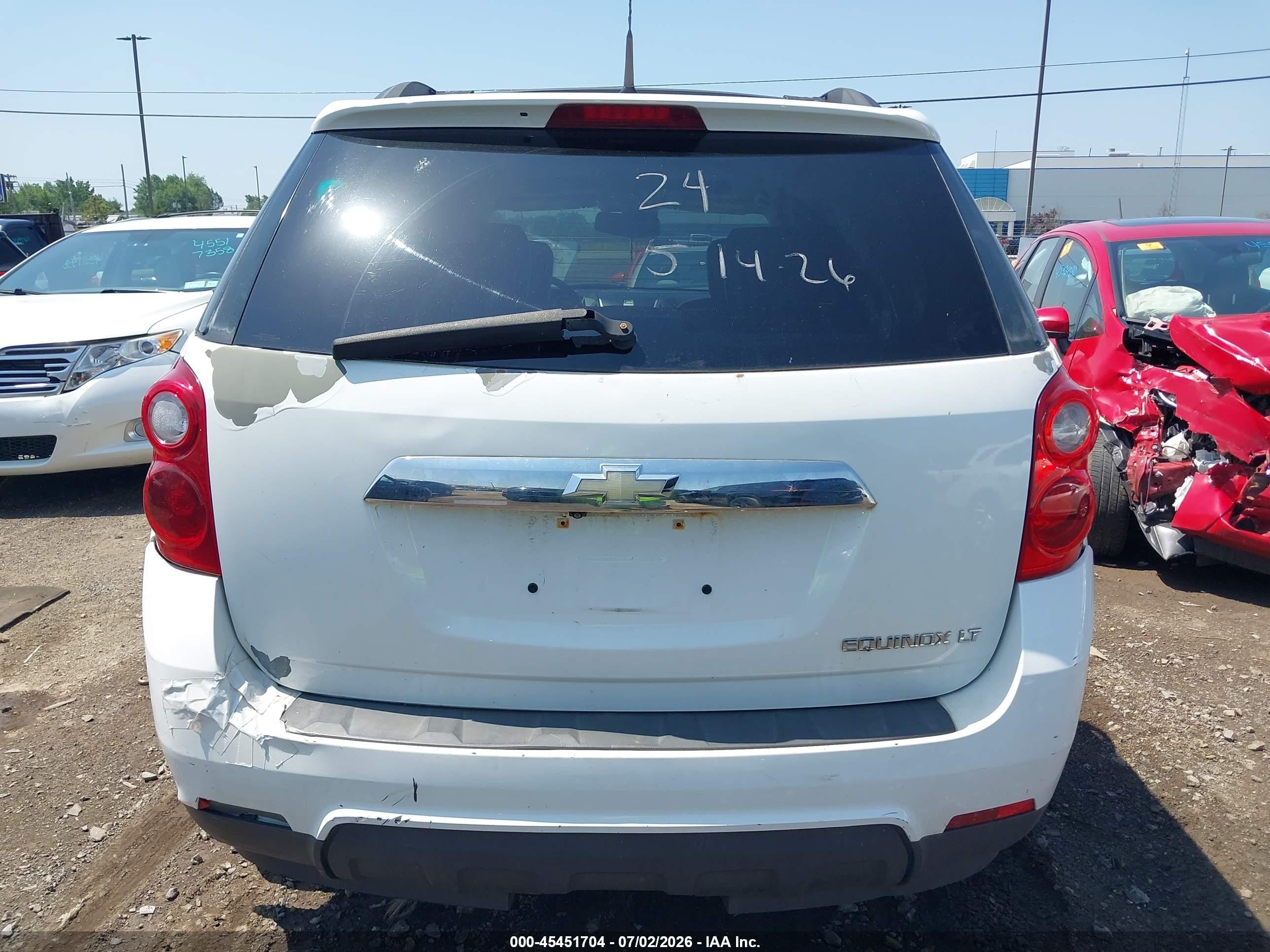 2010 Chevrolet Equinox Lt White vin: 2CNALPEW5A6403350
