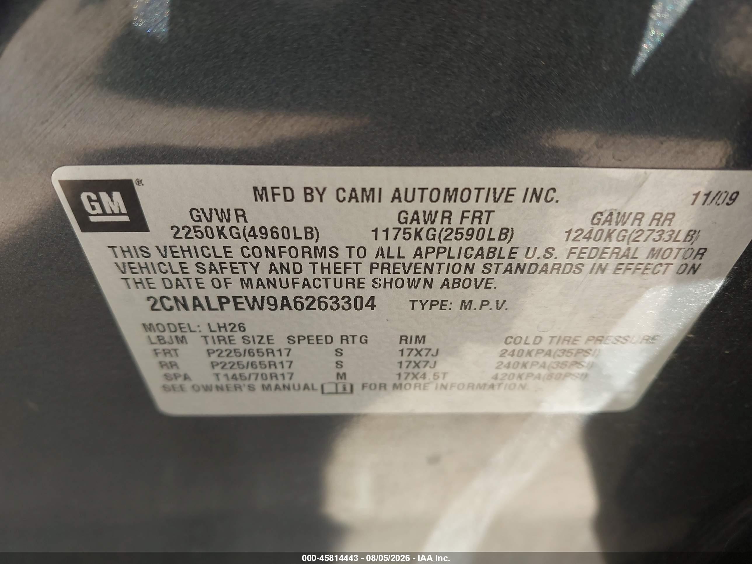 2010 Chevrolet Equinox Lt Gray vin: 2CNALPEW9A6263304