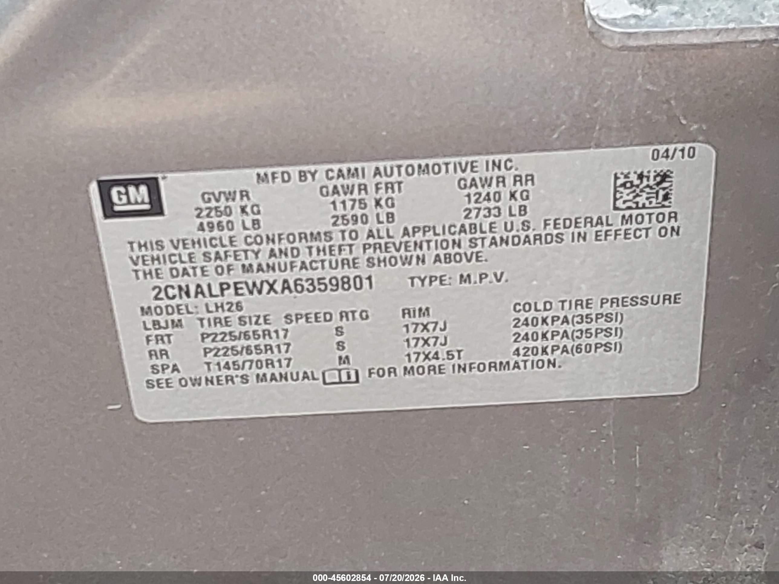 2010 Chevrolet Equinox Lt Gray vin: 2CNALPEWXA6359801