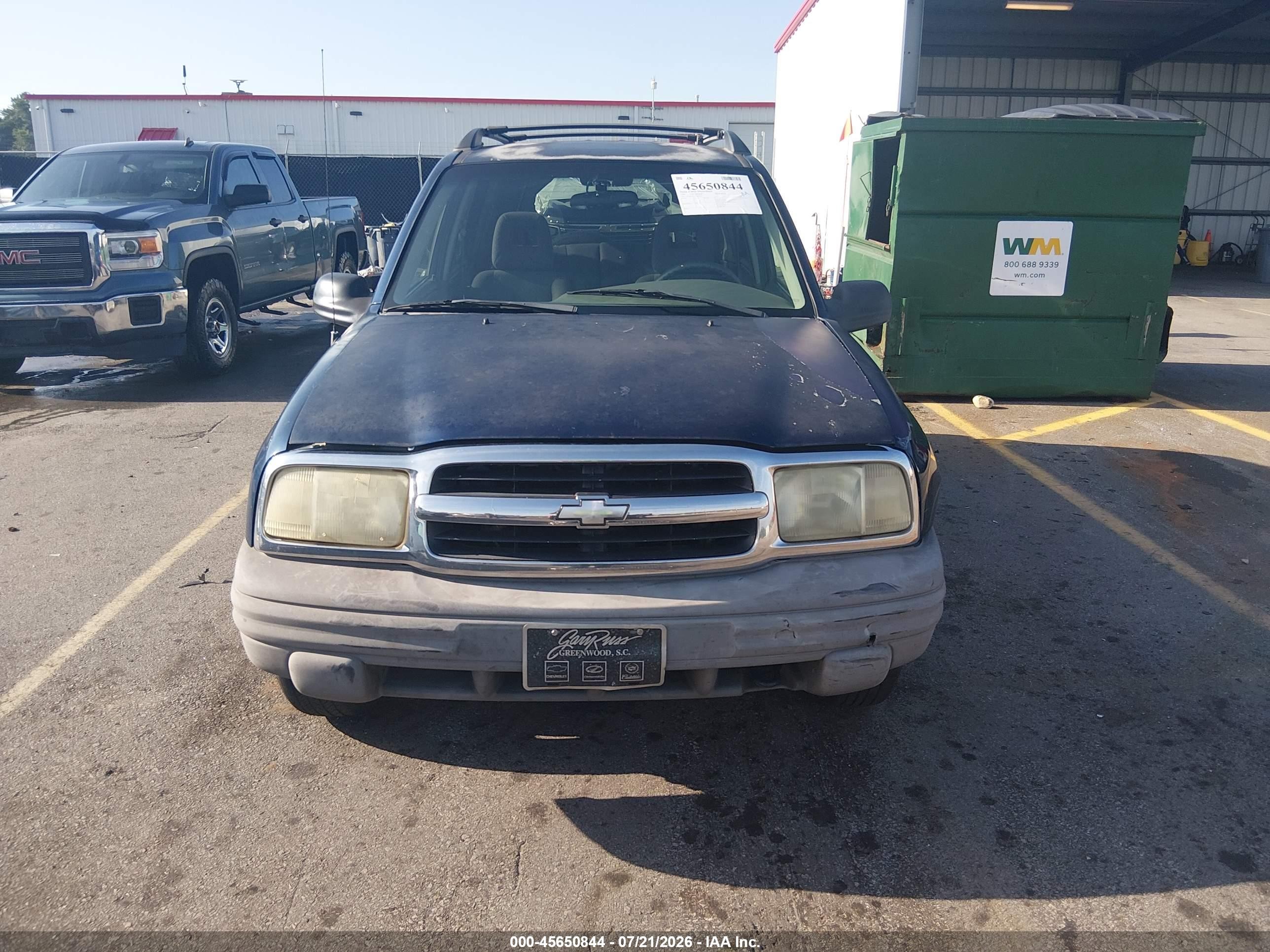 2003 Chevrolet Tracker Hard Top Base Blue vin: 2CNBE13CX36950797