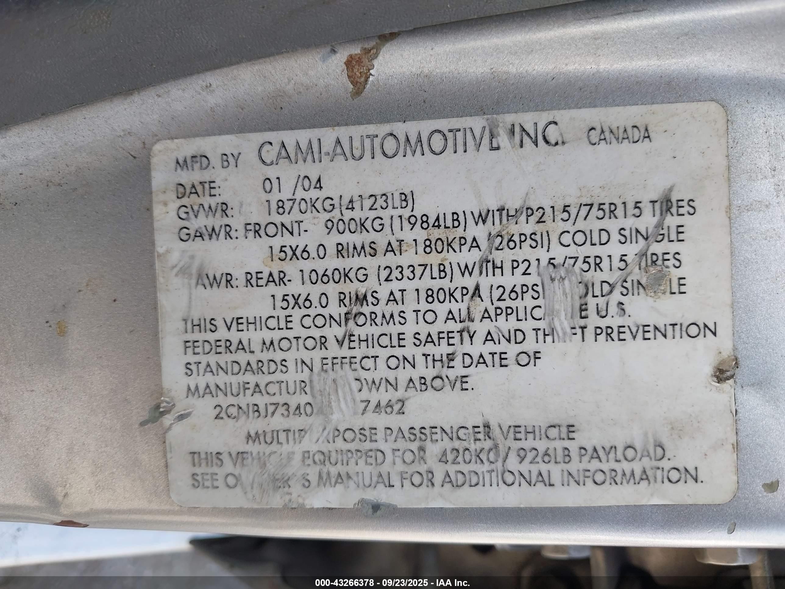 2004 Chevrolet Tracker Zr2 Silver vin: 2CNBJ734046917462