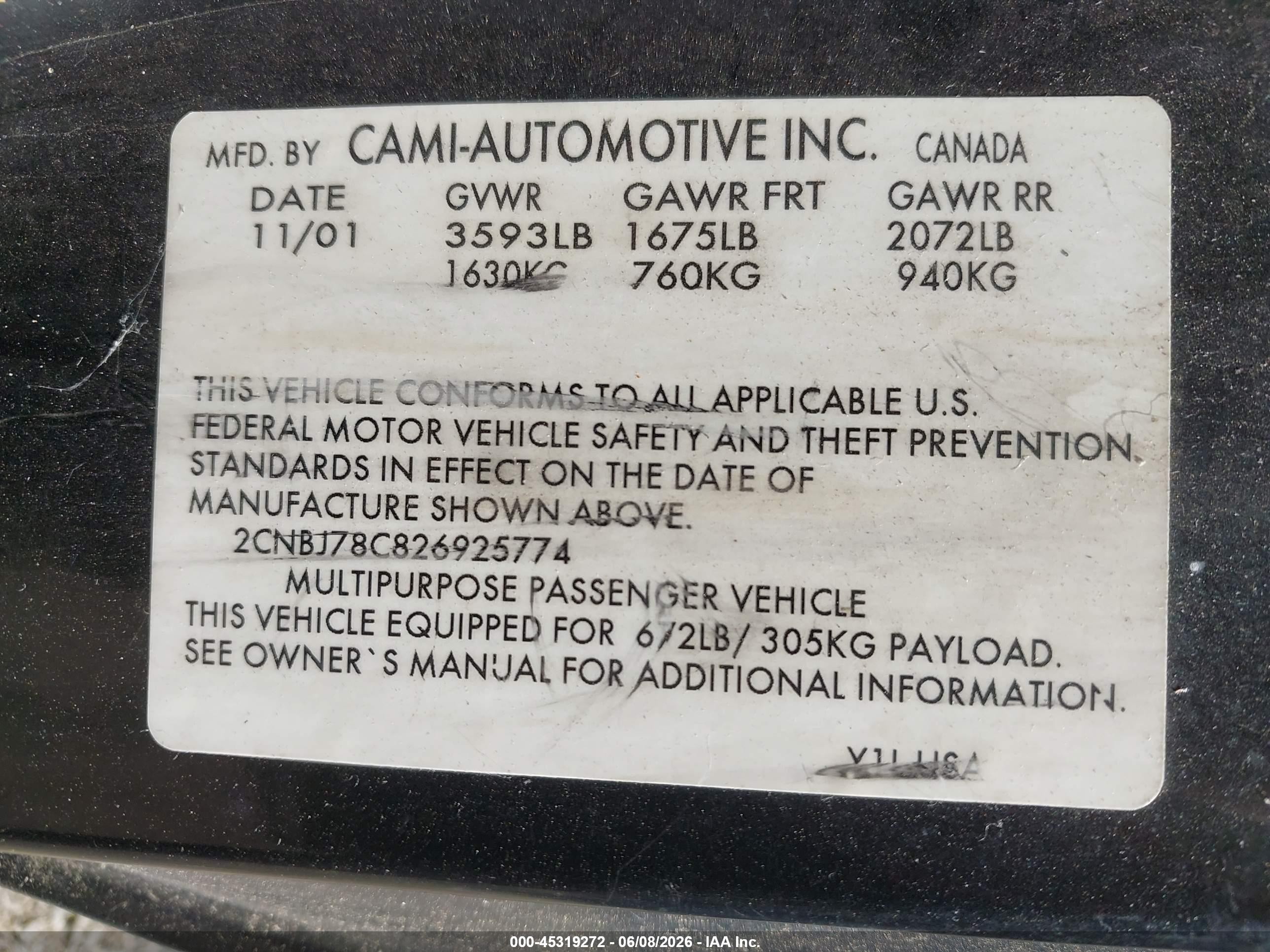 2002 Chevrolet Tracker Zr2 Black vin: 2CNBJ78C826925774
