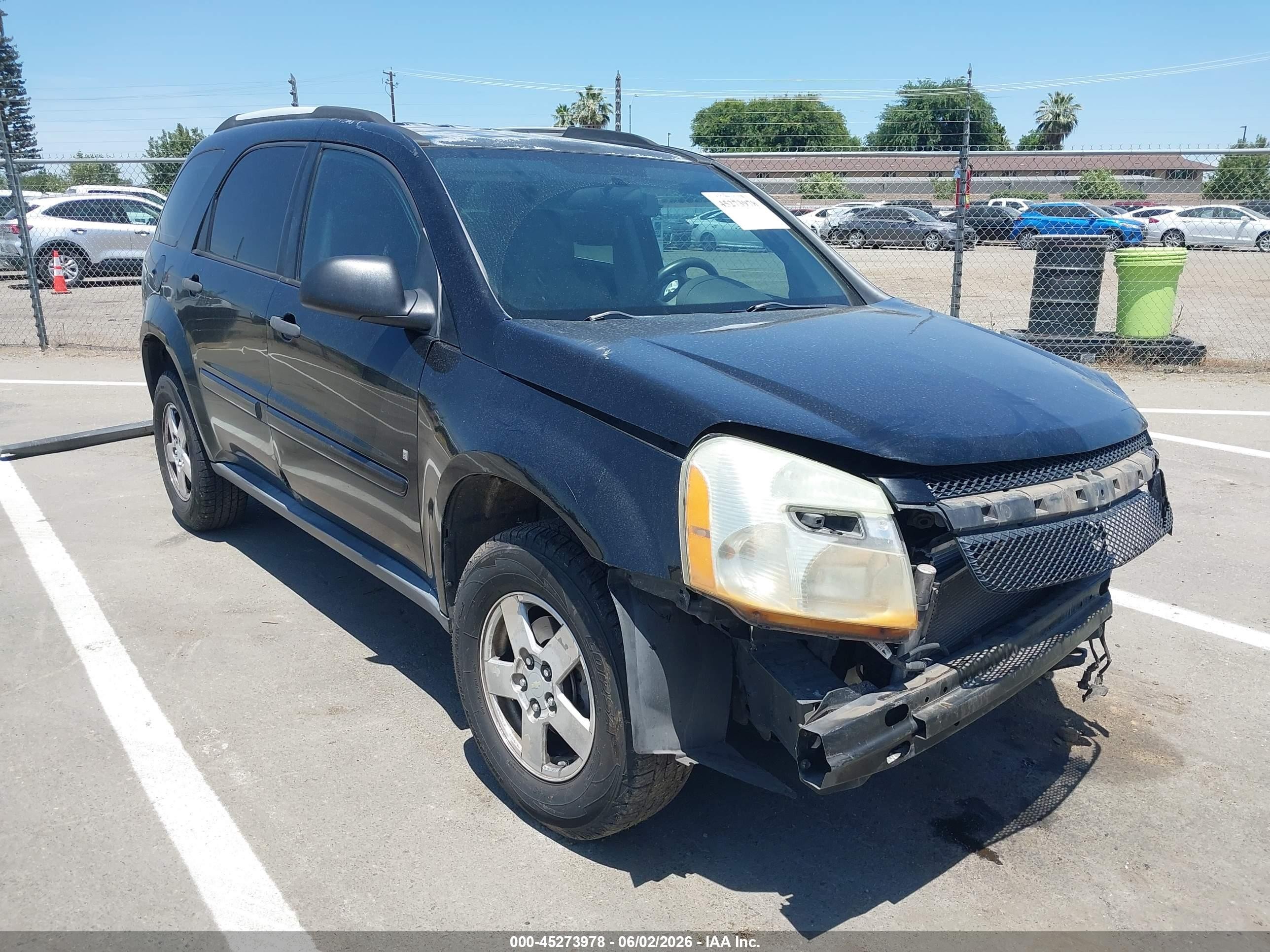 2007 Chevrolet Equinox Ls Black vin: 2CNDL13F076055592