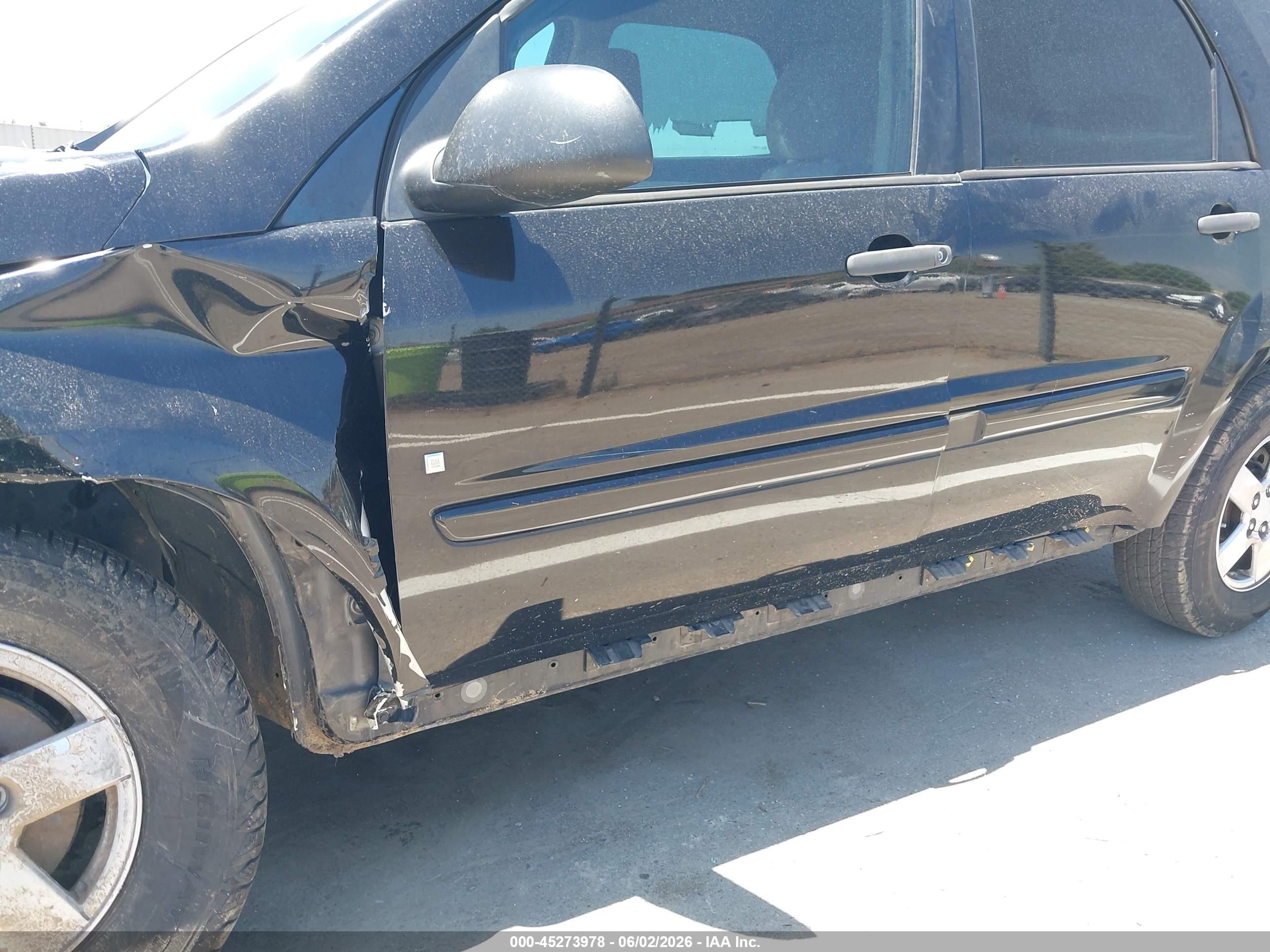 2007 Chevrolet Equinox Ls Black vin: 2CNDL13F076055592