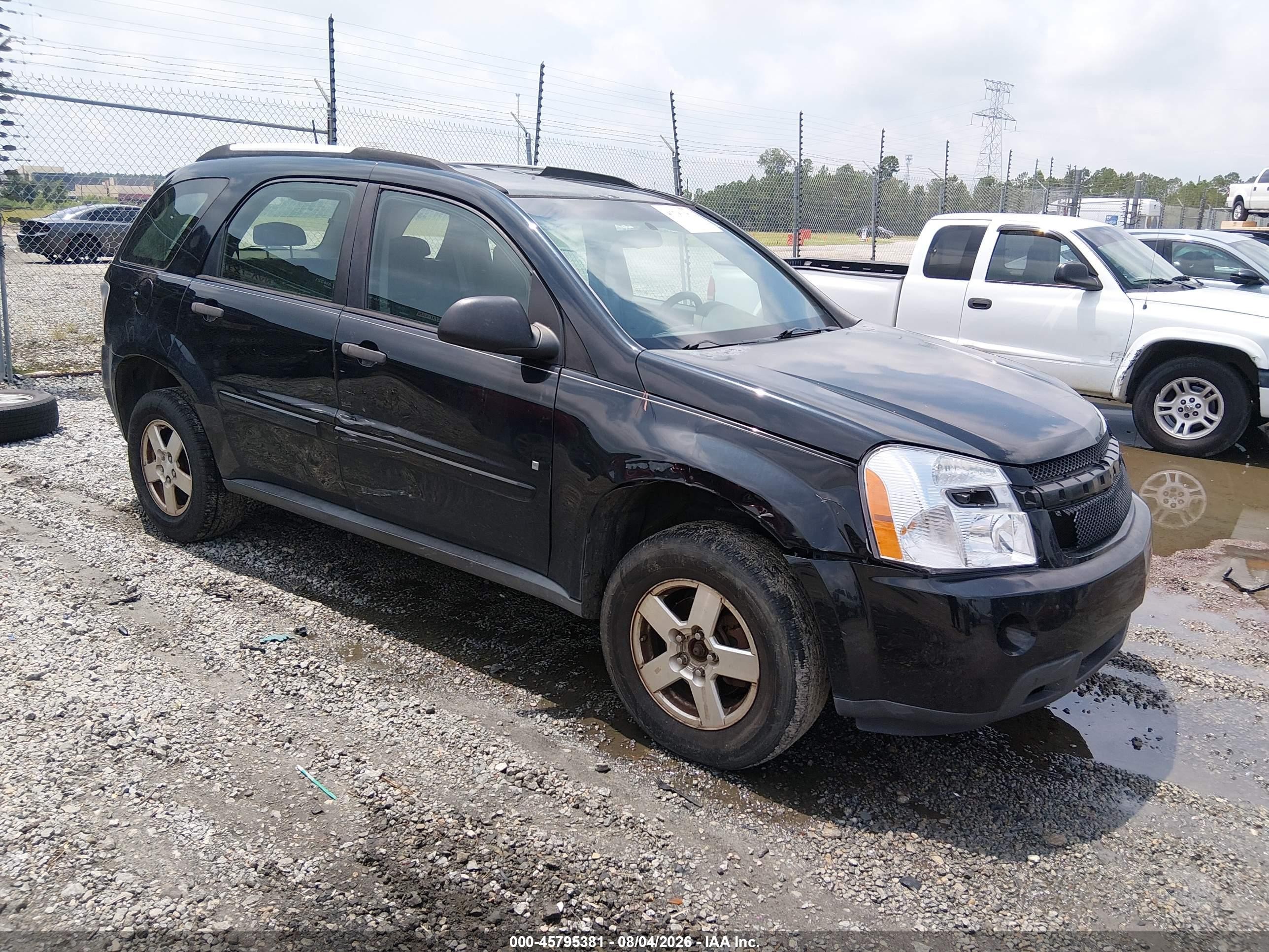2007 Chevrolet Equinox Ls Black vin: 2CNDL13F176068142