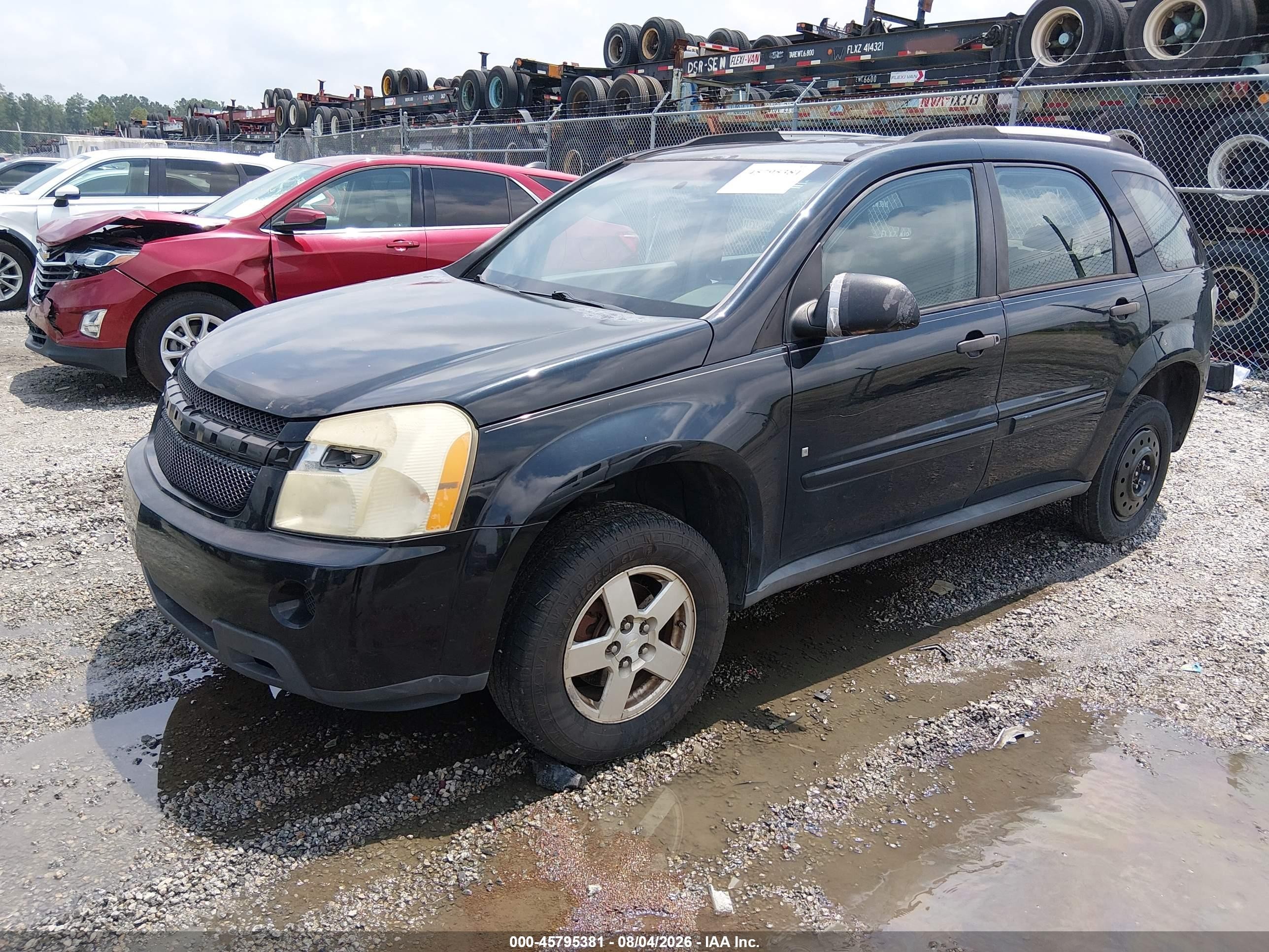 2007 Chevrolet Equinox Ls Black vin: 2CNDL13F176068142