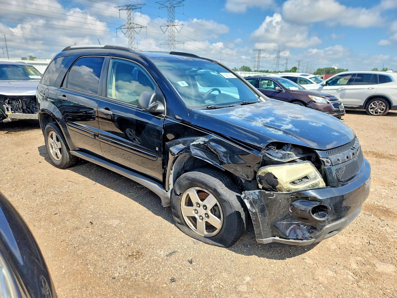 2007 Chevrolet Equinox Ls Black vin: 2CNDL13F276231073