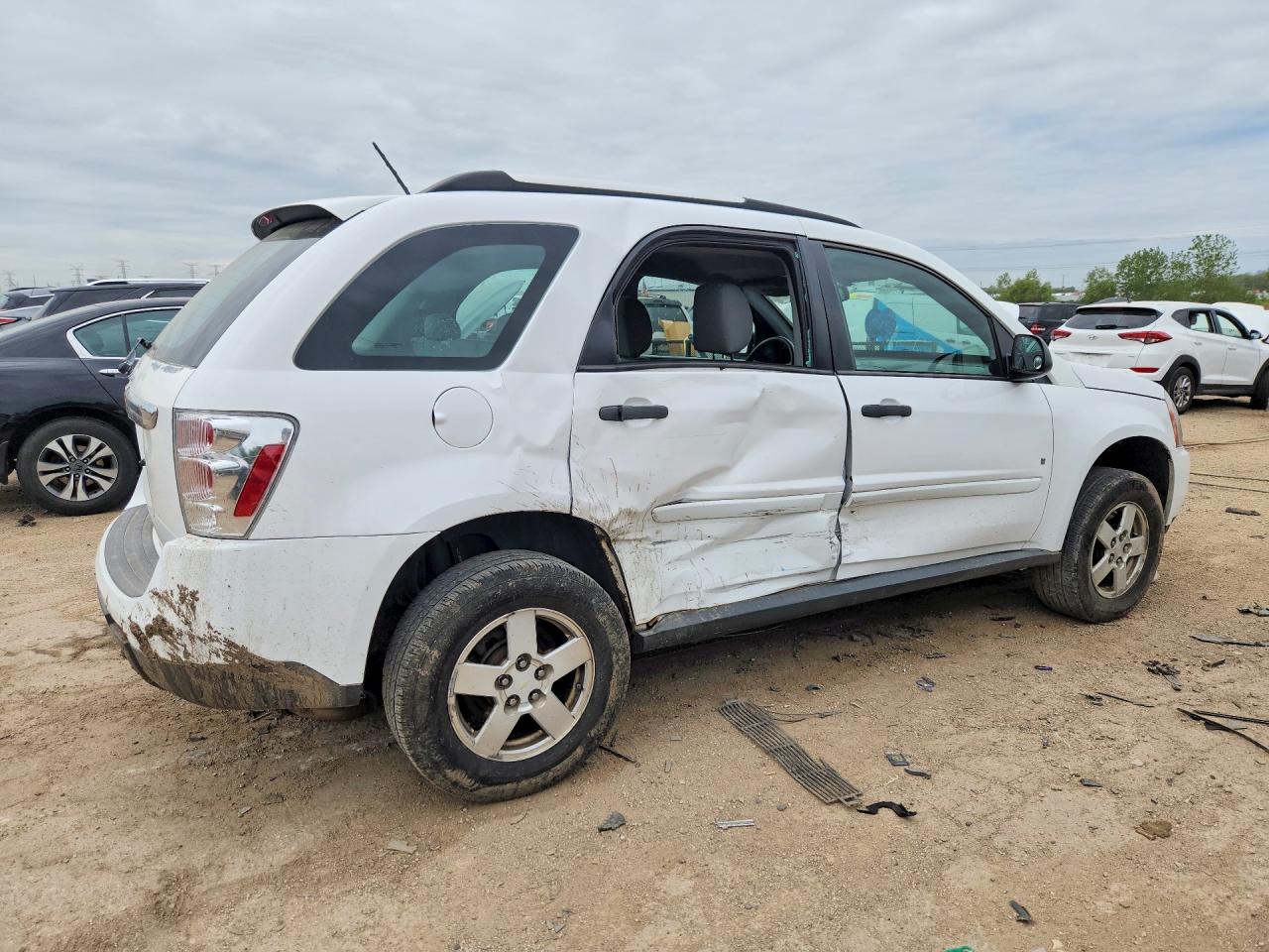 2008 Chevrolet Equinox Ls White vin: 2CNDL13F386348856