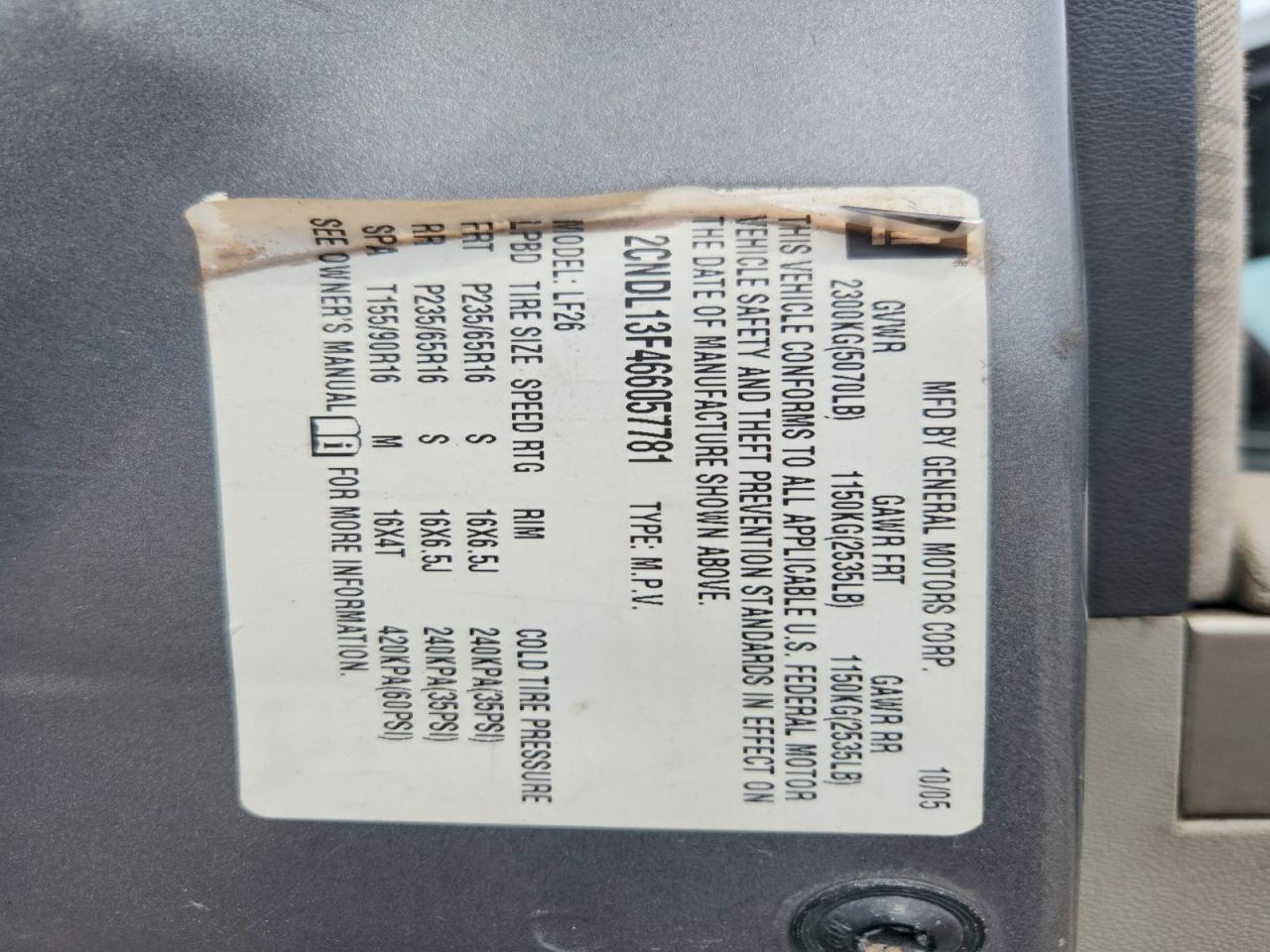 2006 Chevrolet Equinox Ls Серый vin: 2CNDL13F466057781
