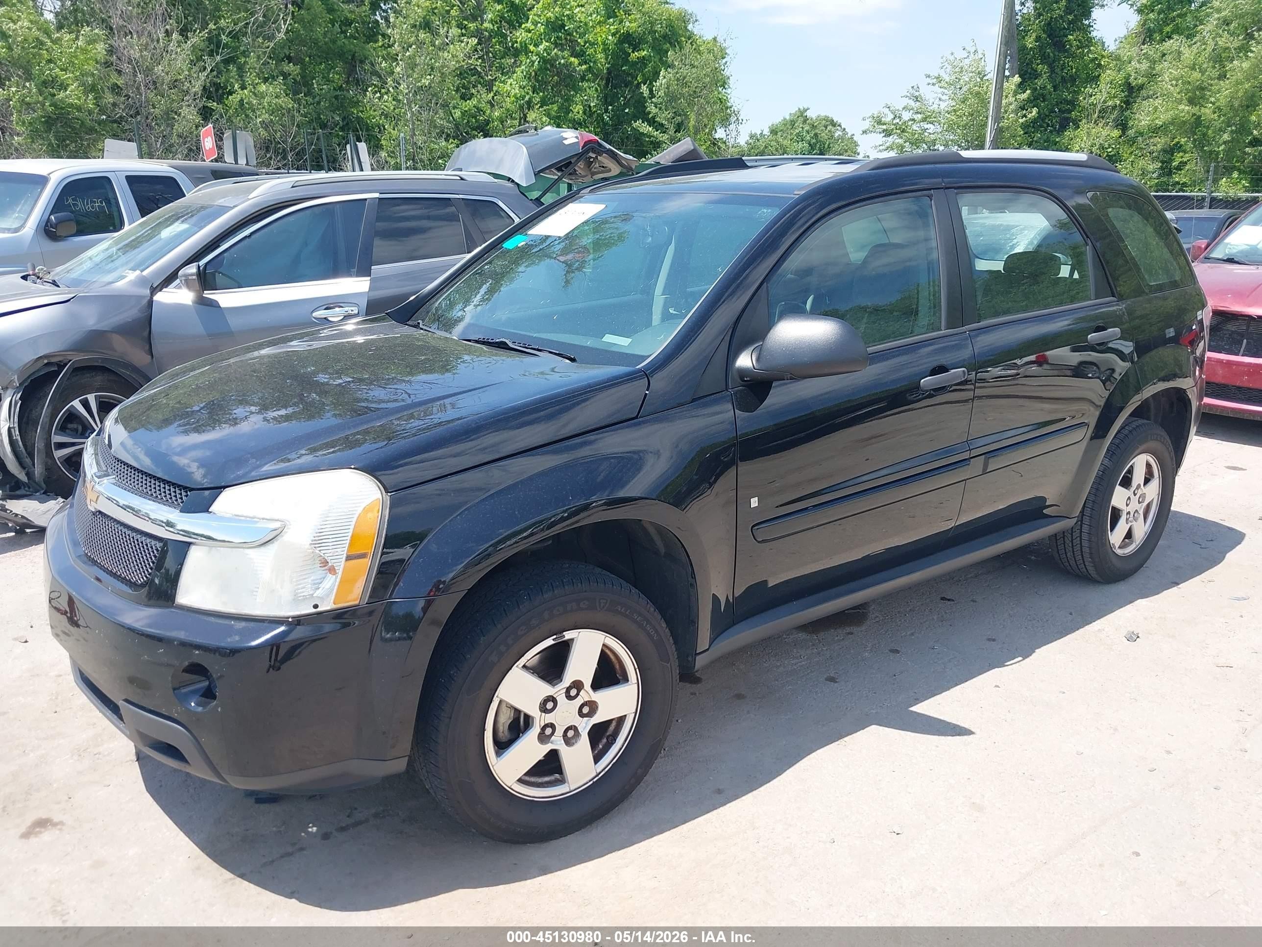 2008 Chevrolet Equinox Ls Black vin: 2CNDL13F486042572