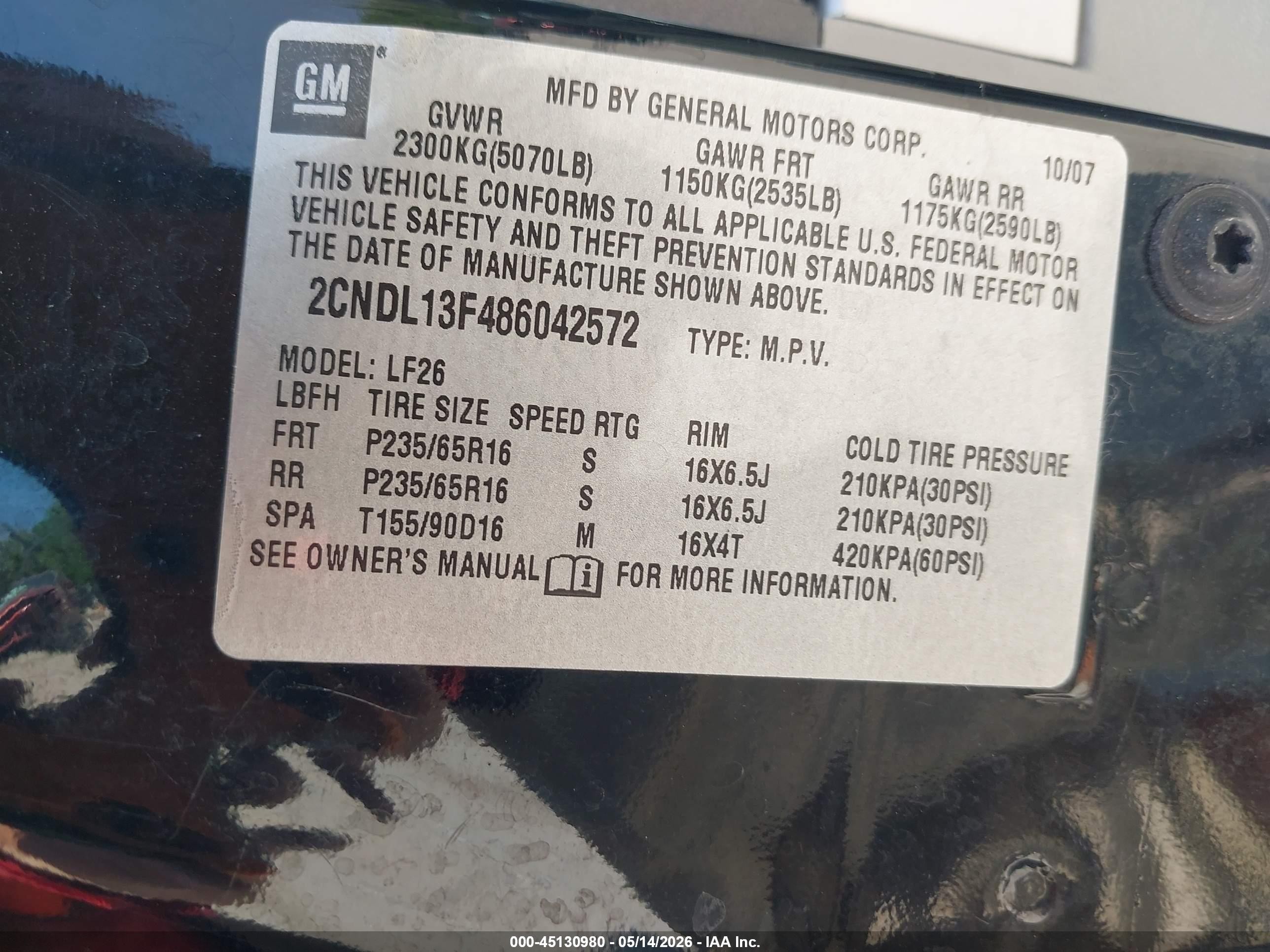 2008 Chevrolet Equinox Ls Black vin: 2CNDL13F486042572