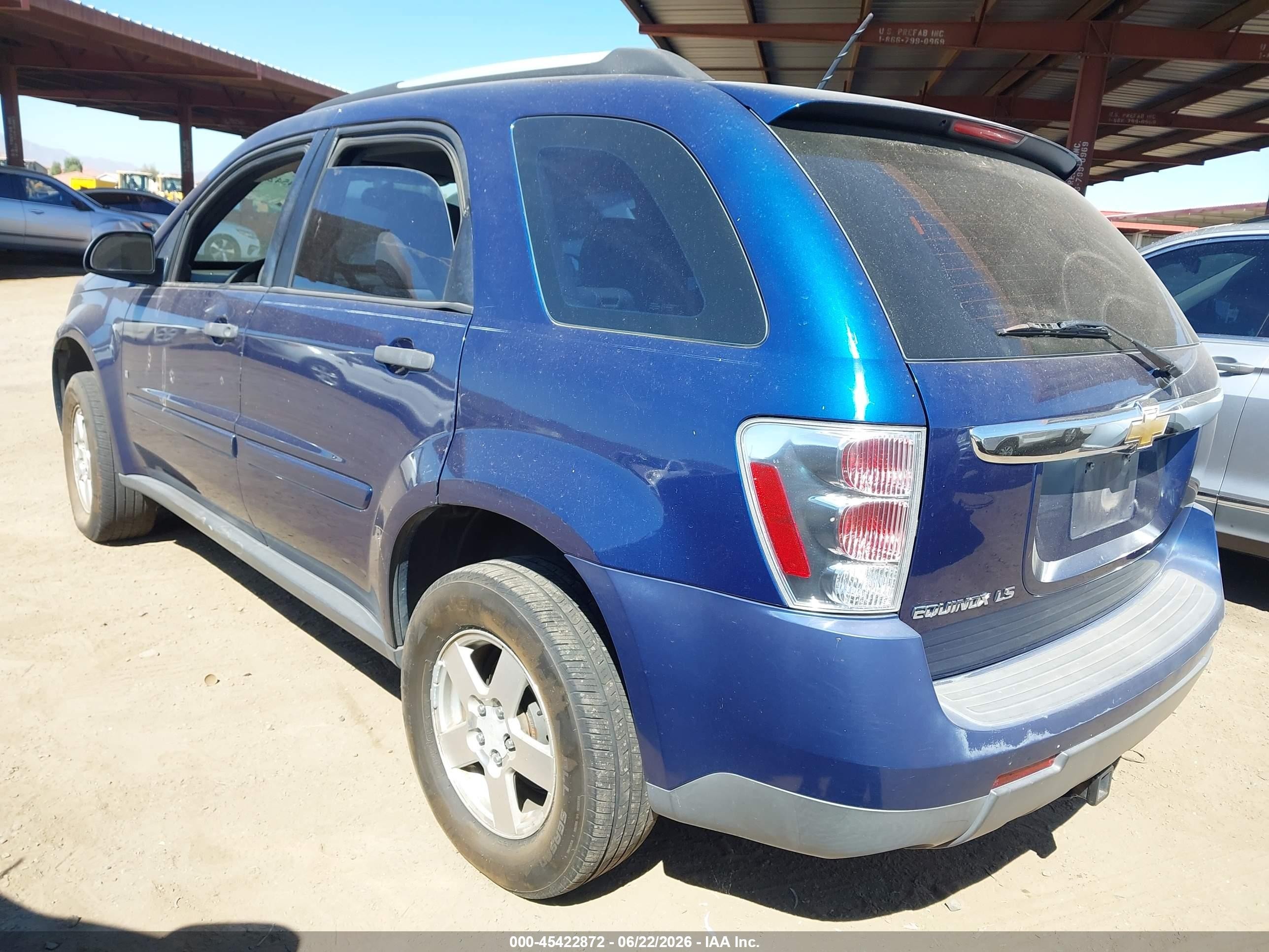 2008 Chevrolet Equinox Ls Blue vin: 2CNDL13F486328681