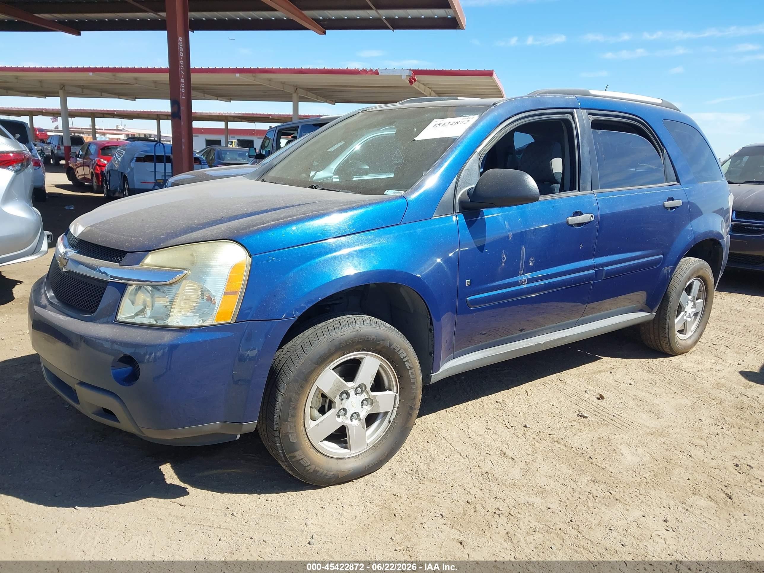 2008 Chevrolet Equinox Ls Blue vin: 2CNDL13F486328681