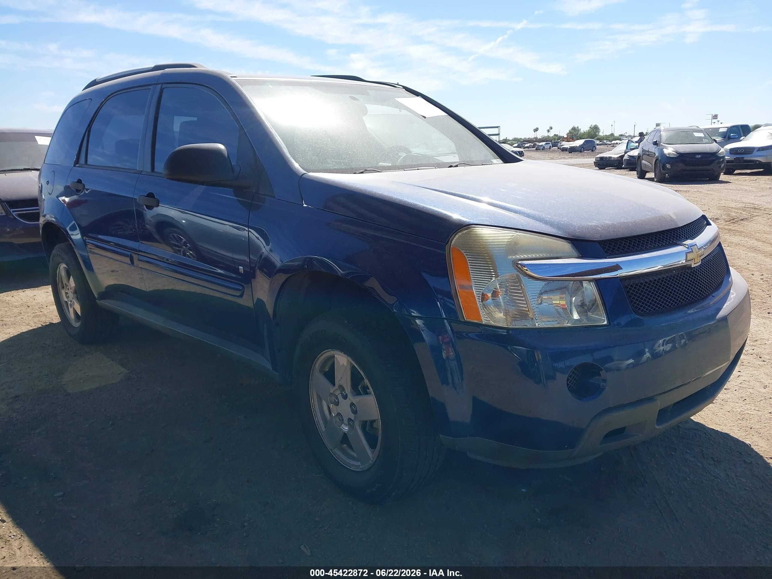 2008 Chevrolet Equinox Ls Blue vin: 2CNDL13F486328681
