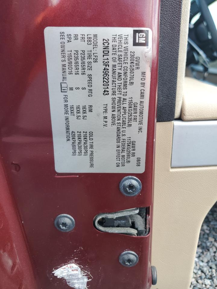 2009 Chevrolet Equinox Ls Burgundy vin: 2CNDL13F496220143