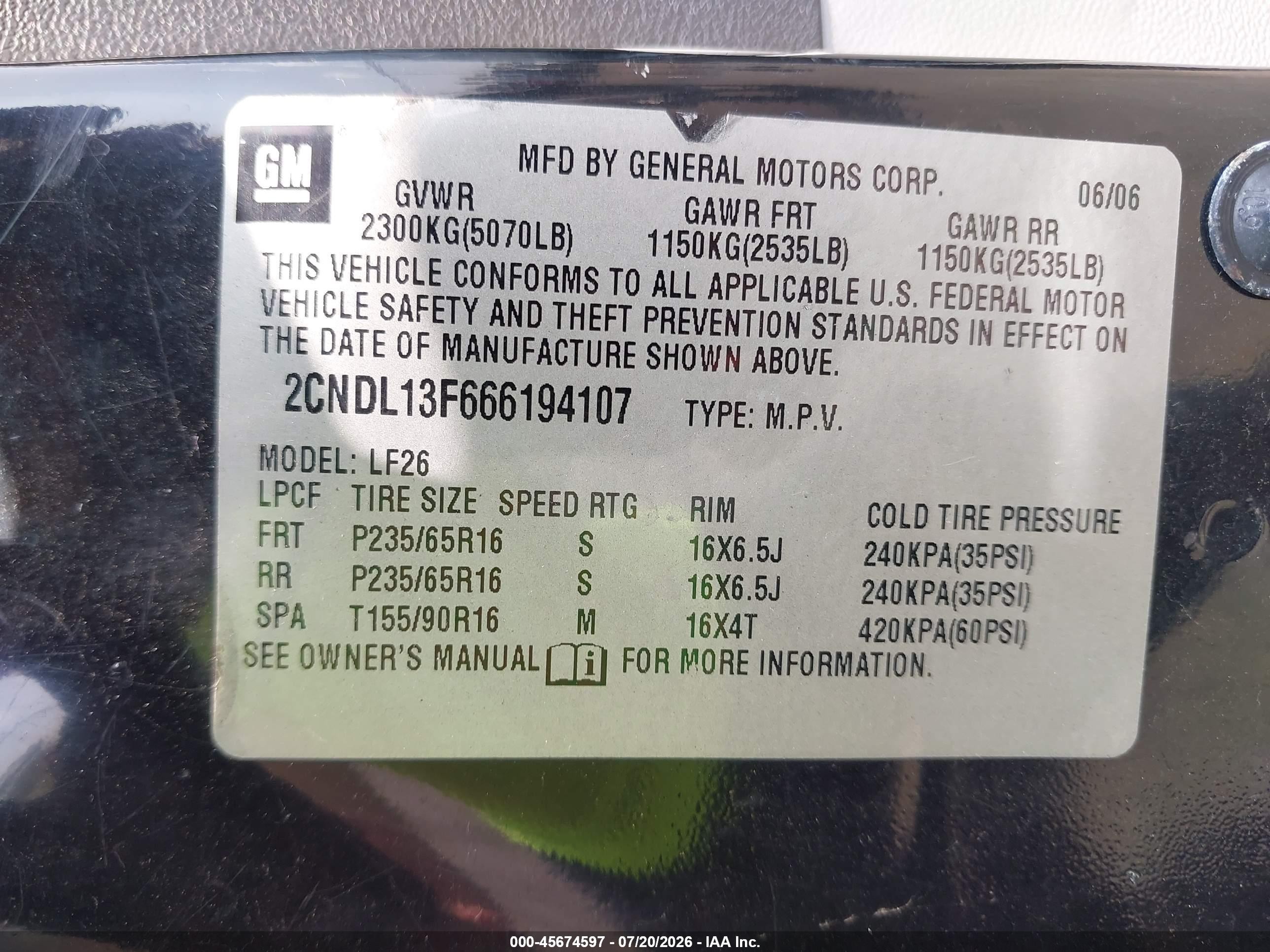 2006 Chevrolet Equinox Ls Black vin: 2CNDL13F666194107