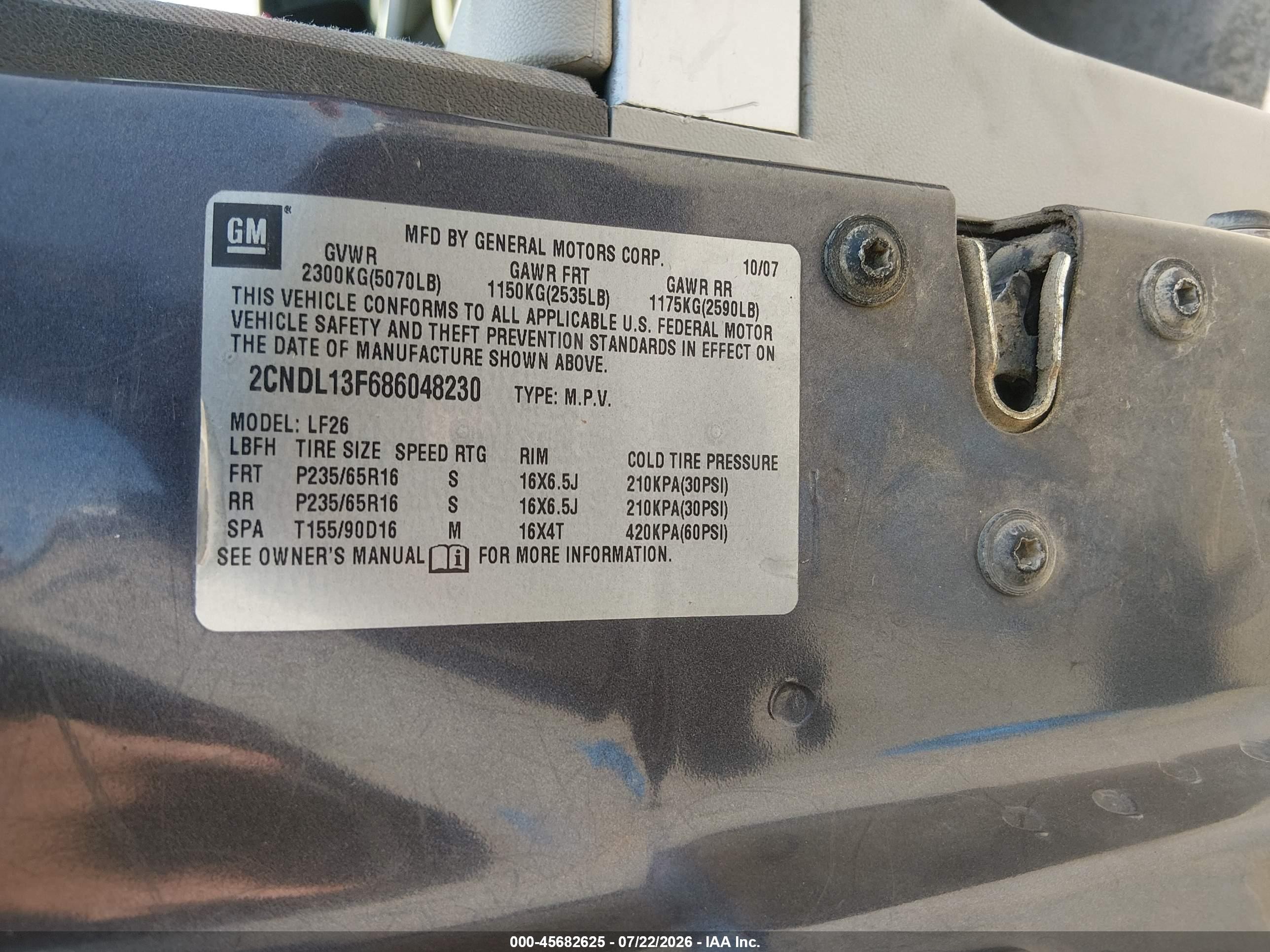 2008 Chevrolet Equinox Ls Gray vin: 2CNDL13F686048230